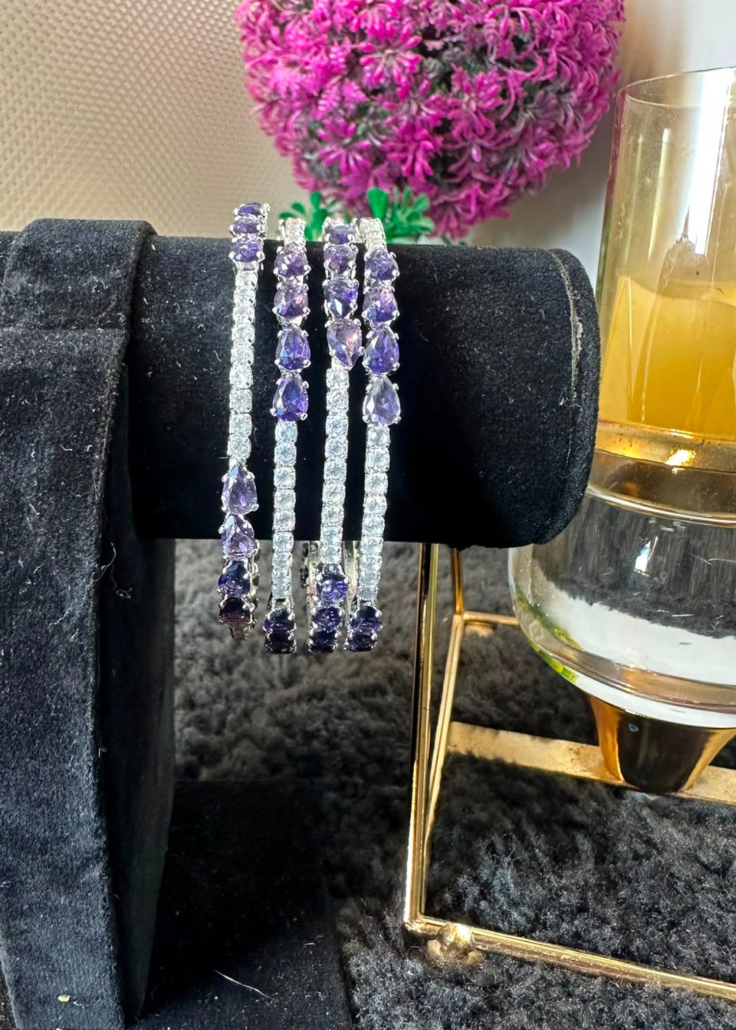 Bangles in Silver, royal purple Color by - Trendy Women Bangles IIQ9426