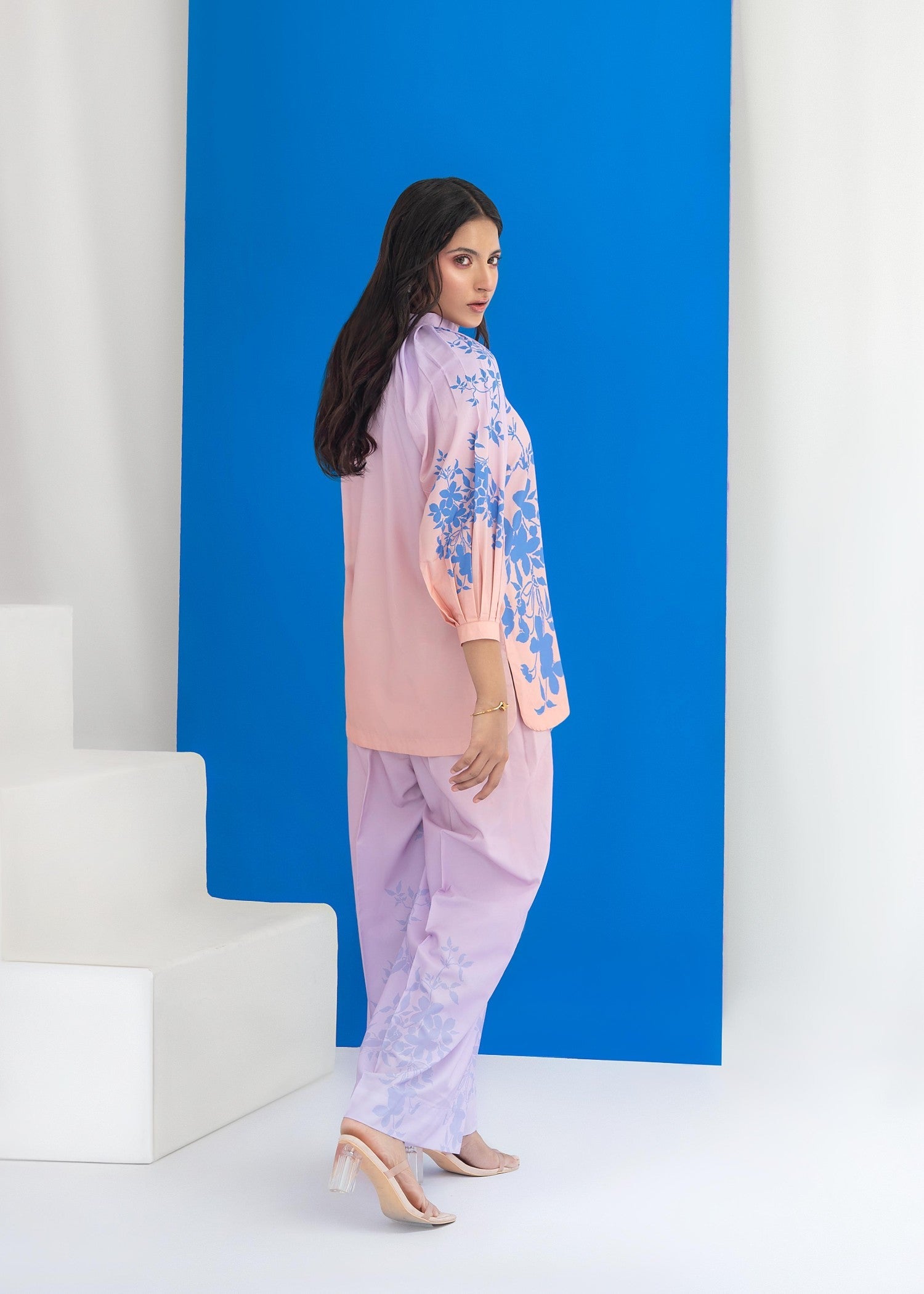 cambric Co ord Sets in Lilac, peach pink