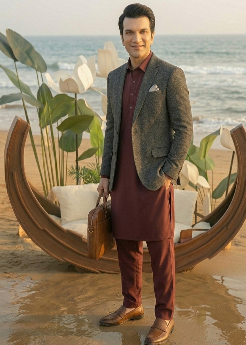 wool Blazer in Grey