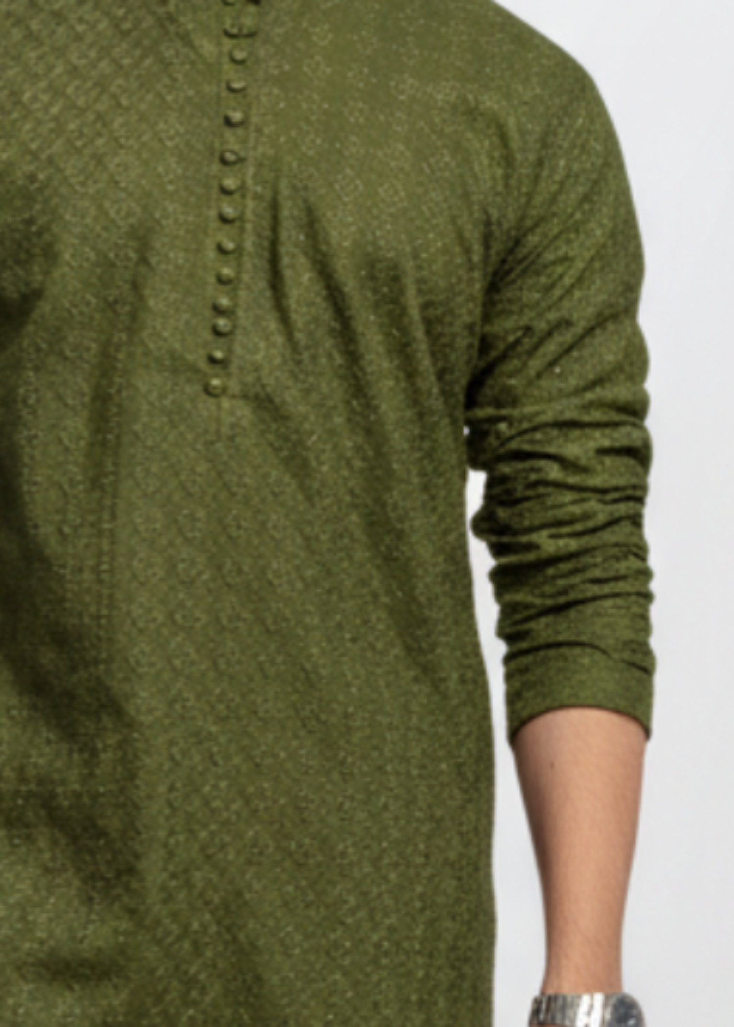 chikankari cotton Kurta Set in Avocado green