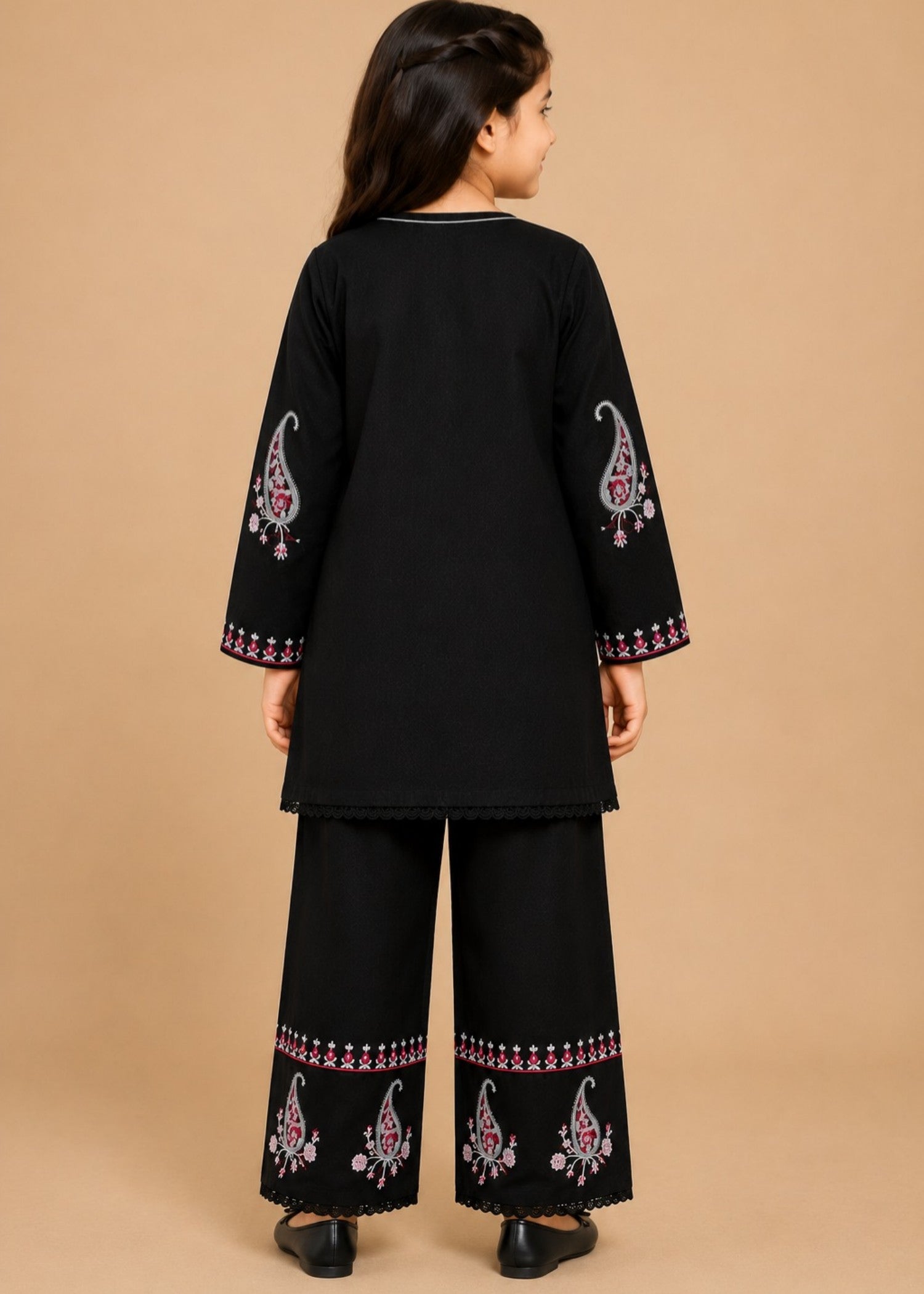 cotton Kurta Set in Deep black