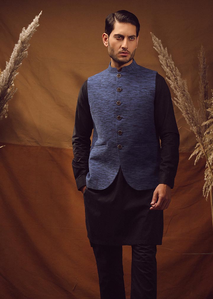 cotton Waistcoat in Blue