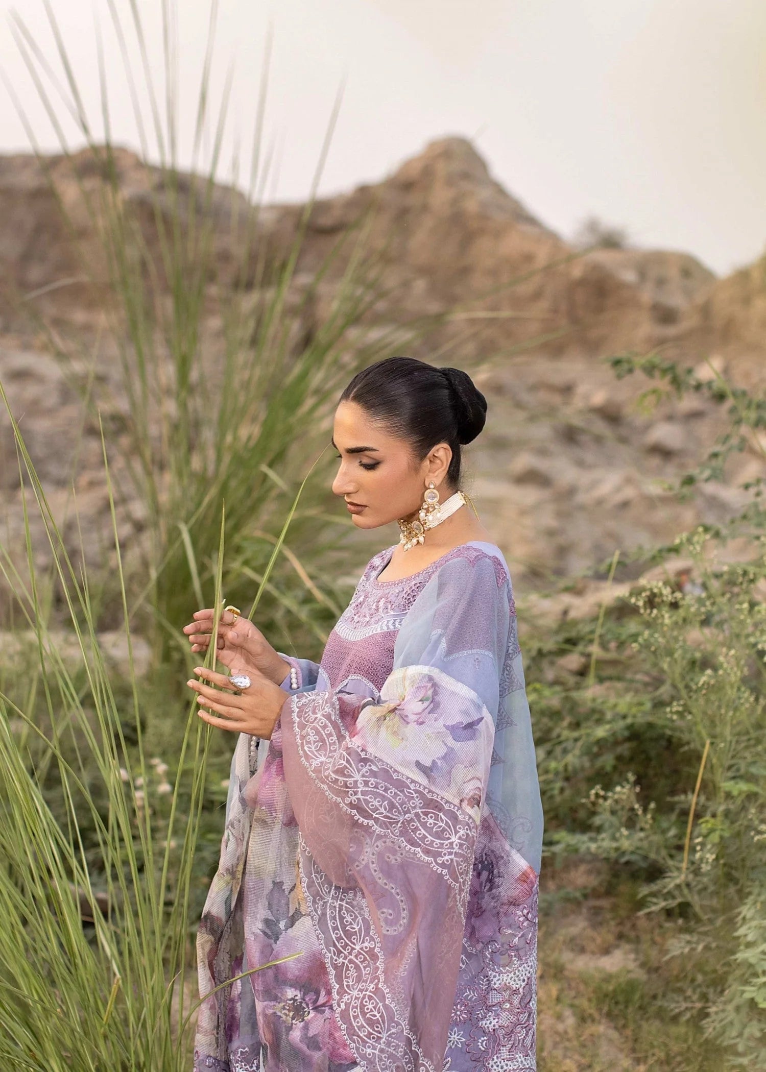 cotton Kurta Set in Lupine