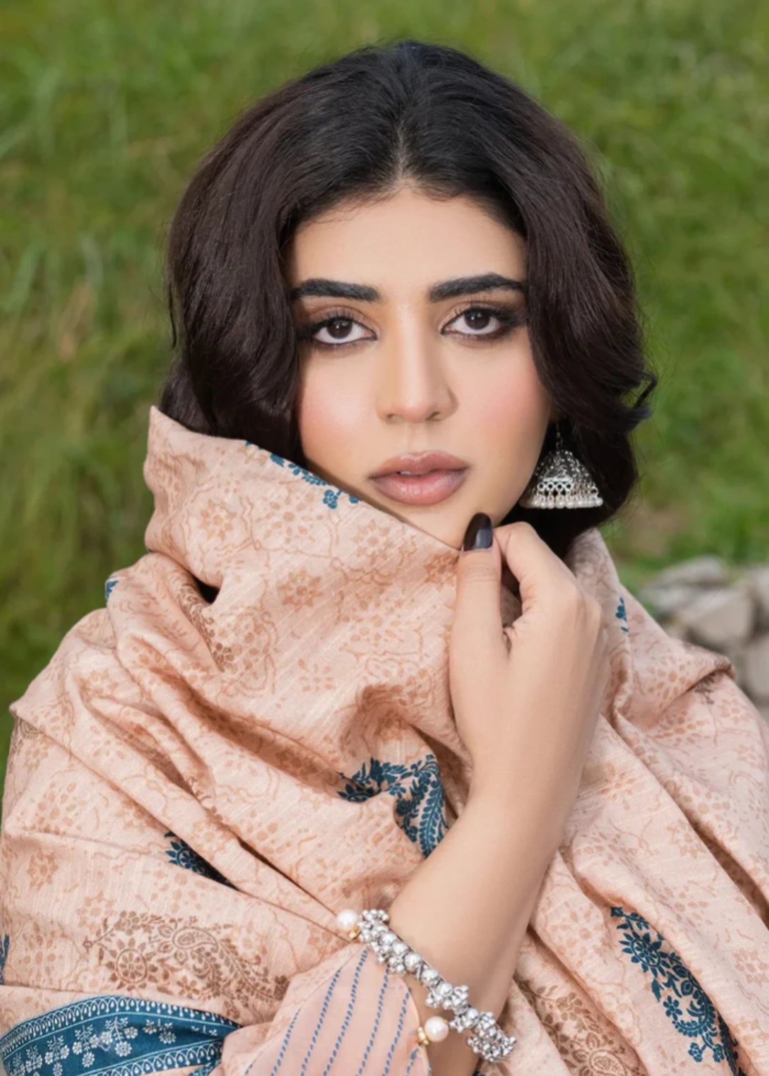 khaddar Unstitched in Blush pink