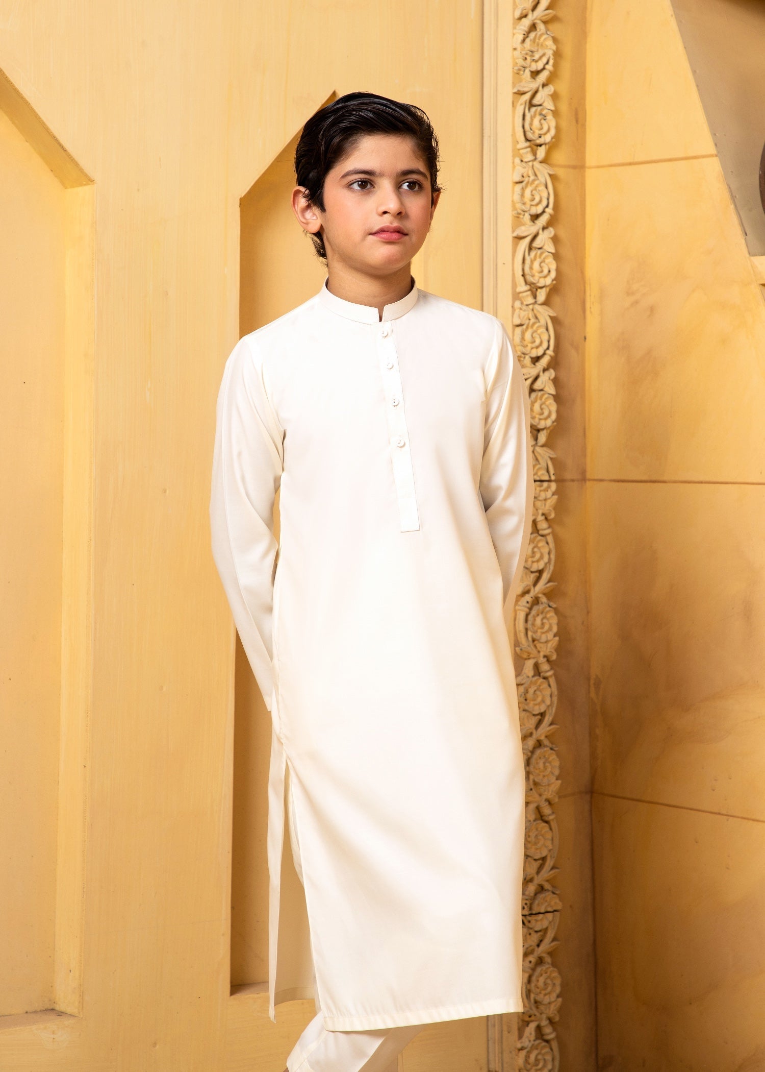 blend boski Kurta Set in Cream
