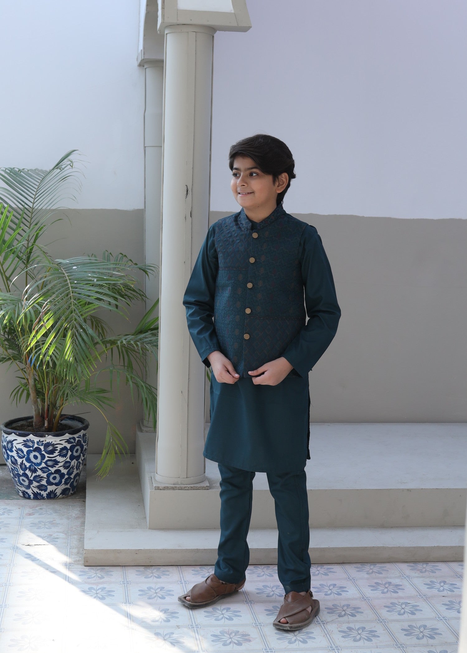 suiting Waistcoat in Pine green