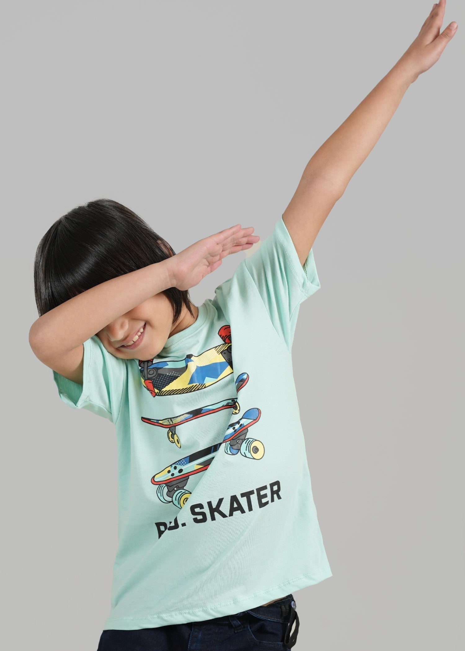 cotton T Shirt in Light cyan