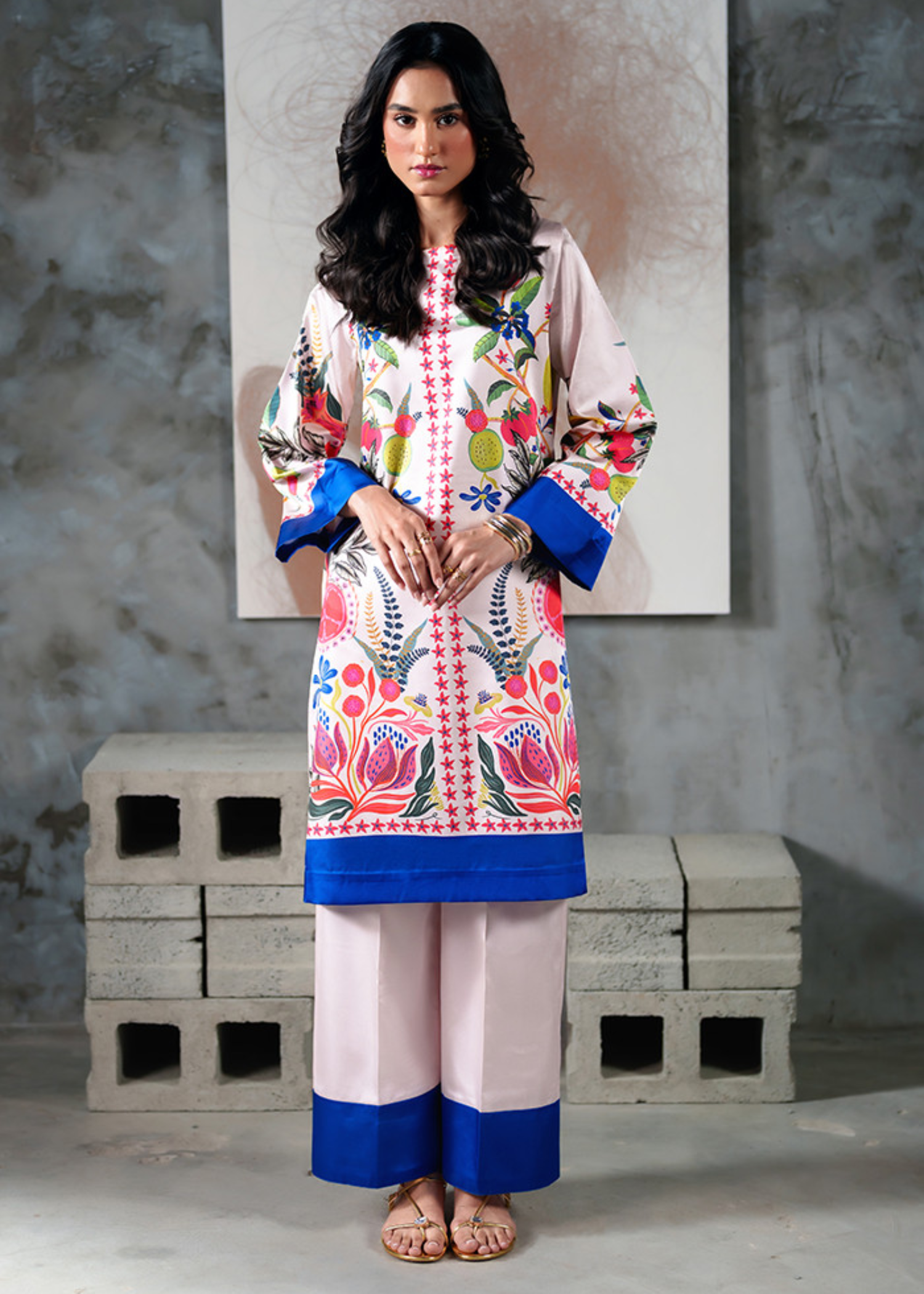 pk charmuse silk Co Ord Sets in Blue, linen