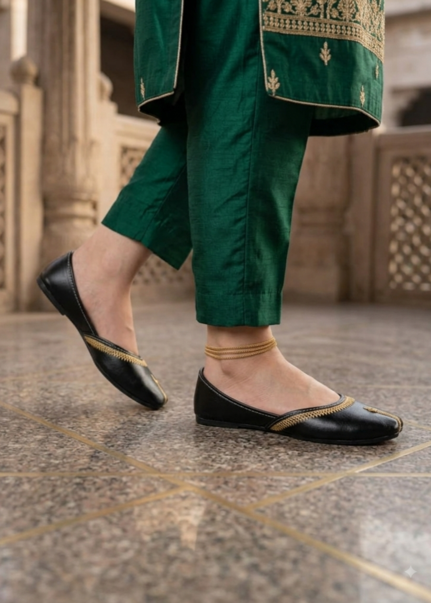 Khussa in Black by - High Quality Women Khussa DLY3170