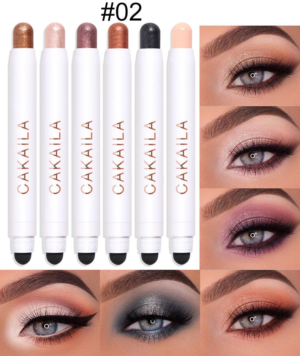 CAKAILA 6-Pack Matte Pearly Waterproof Eyeshadow Stick