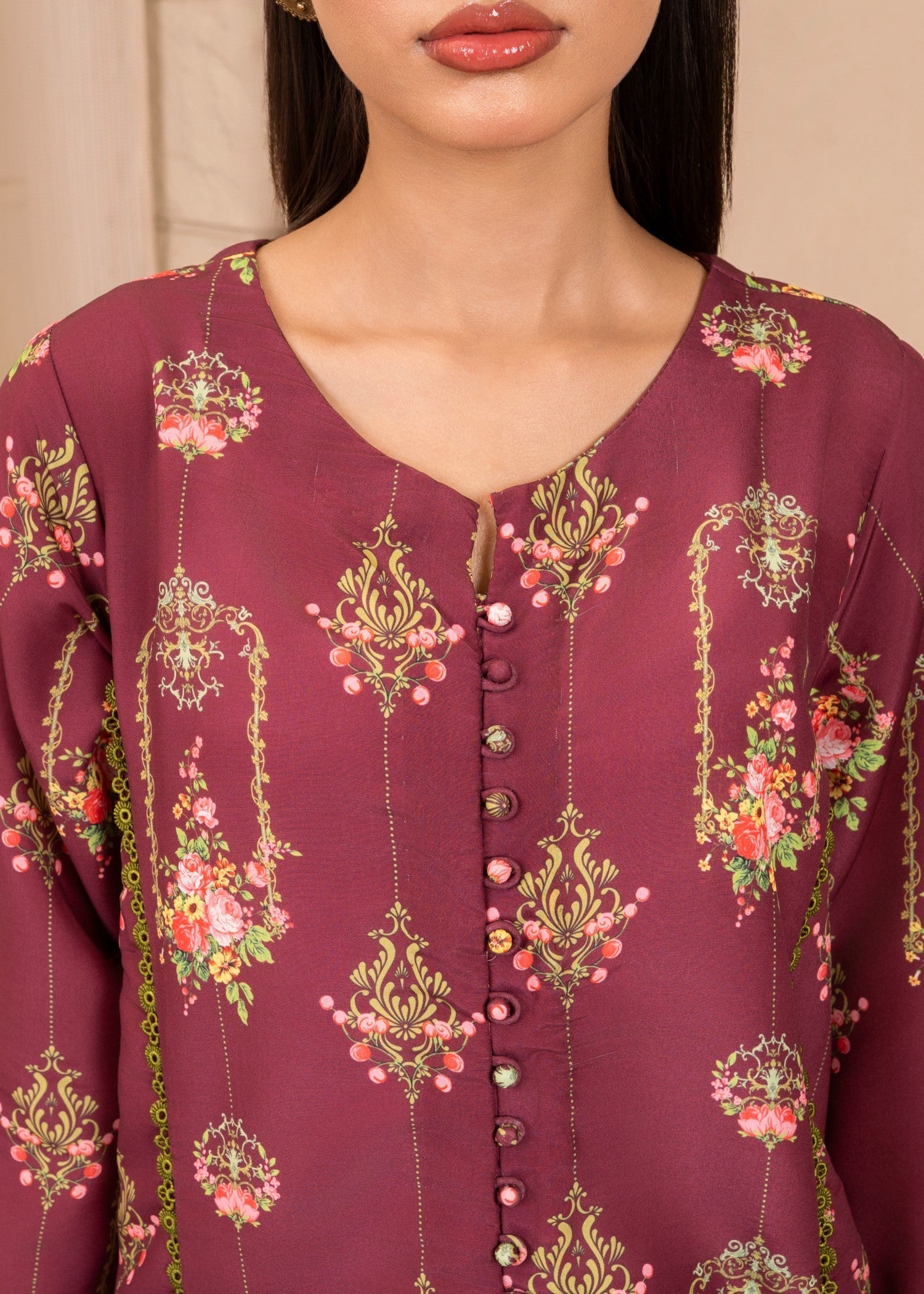 cambric Co Ord Sets in Burgundy