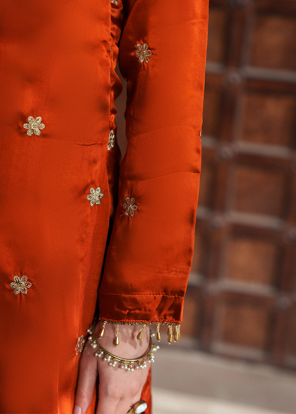 charmuse/shamooz Kurta Set in Pumpkin orange