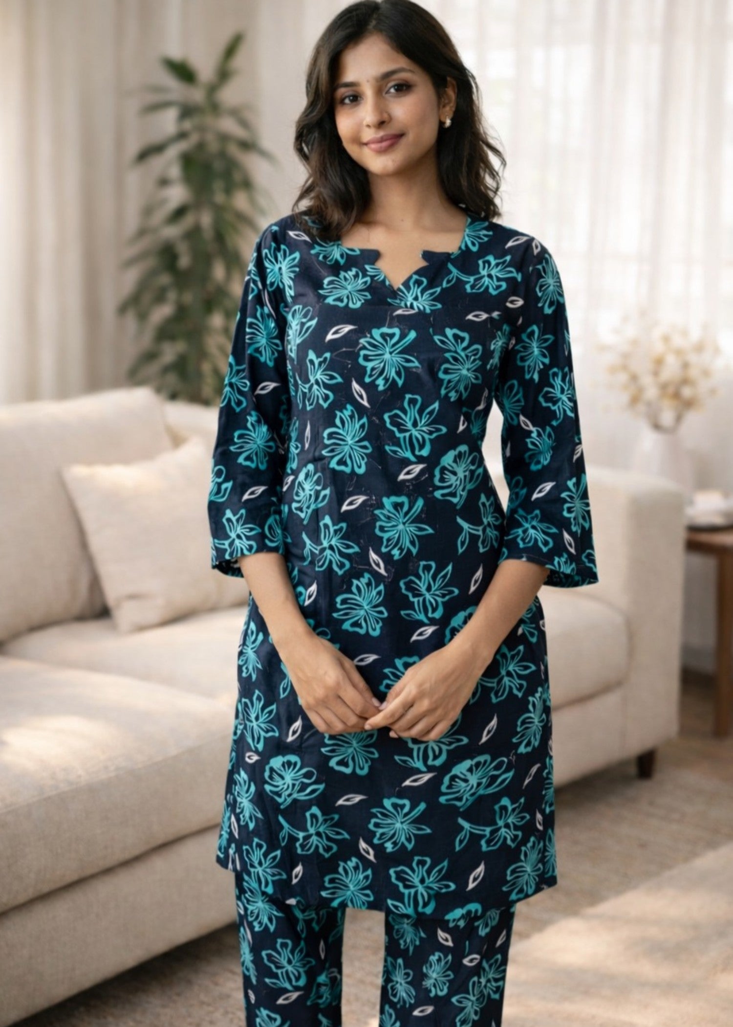 cotton Co Ord Sets in Pine green