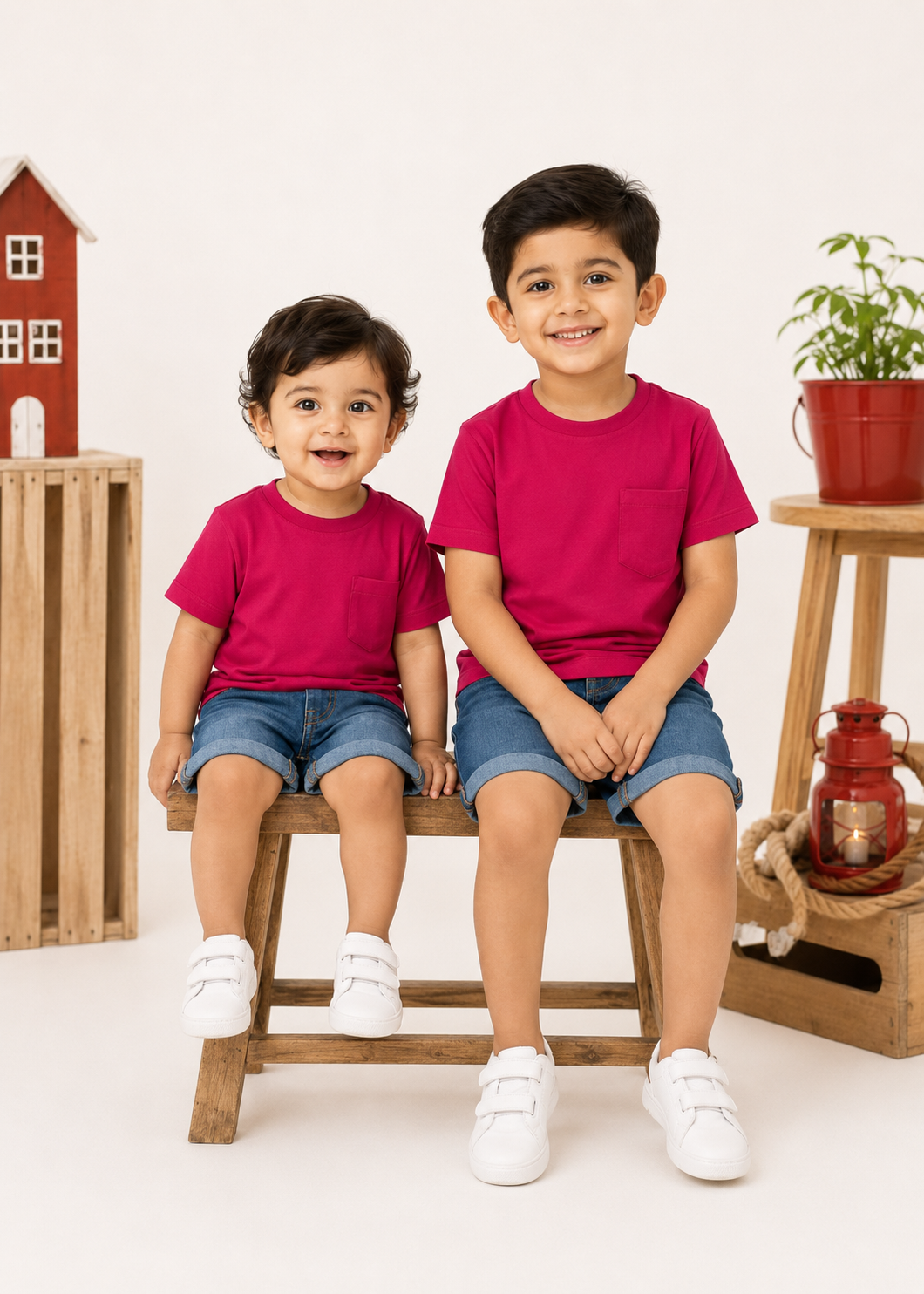 single jersey knit T Shirt in Cardinal red