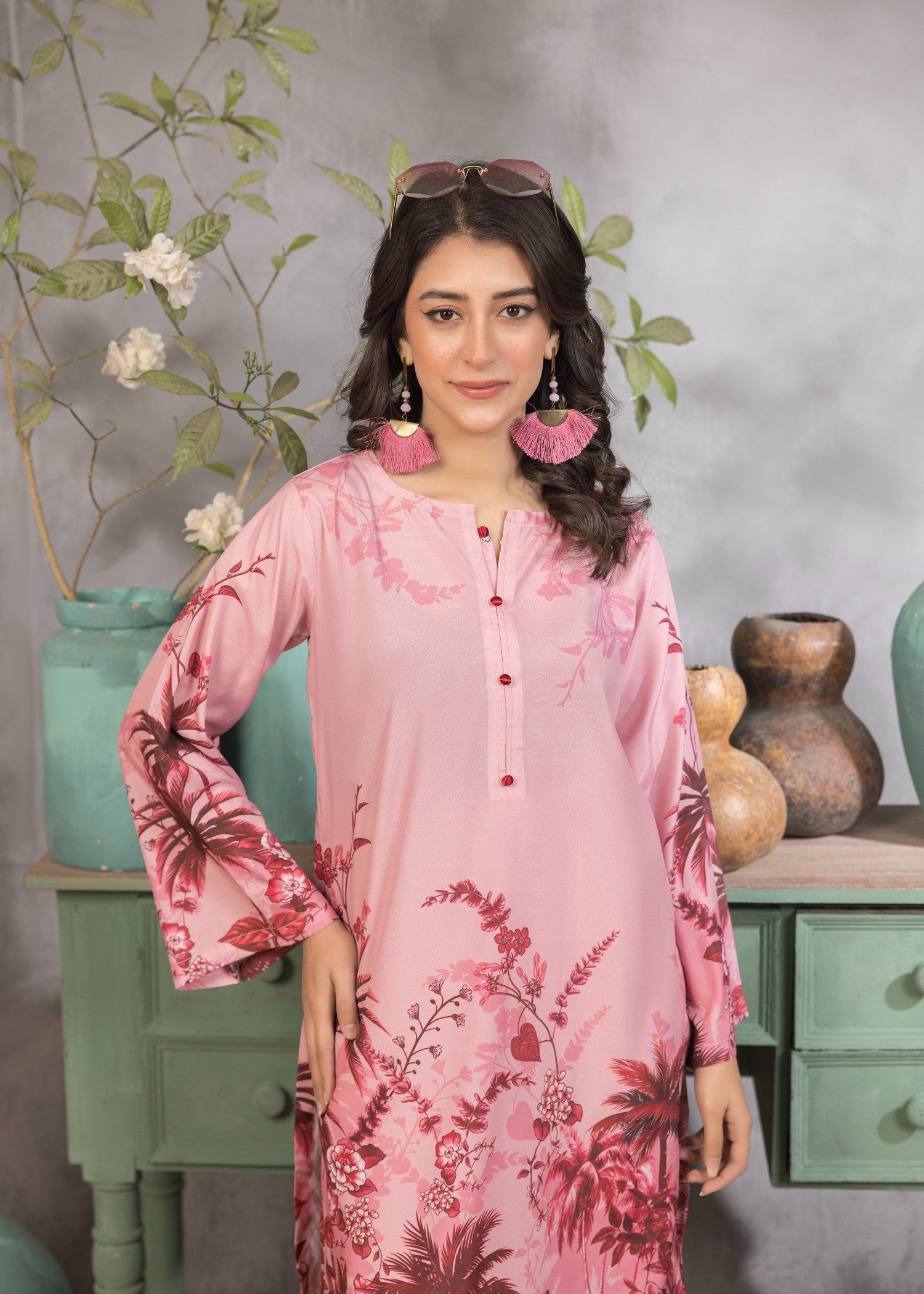 polyester crepe Co Ord Sets in Blush pink