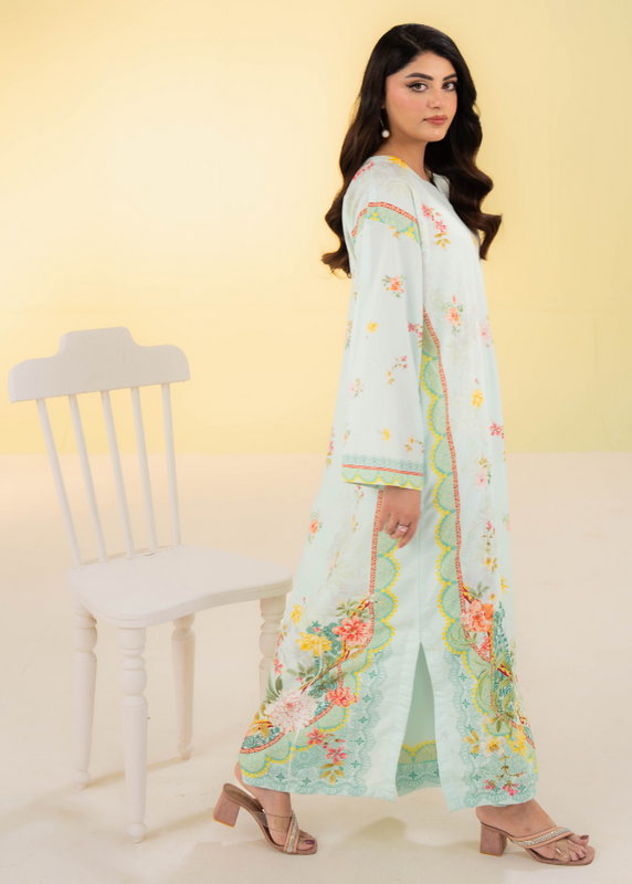 poly lawn Kaftan in Pastel green