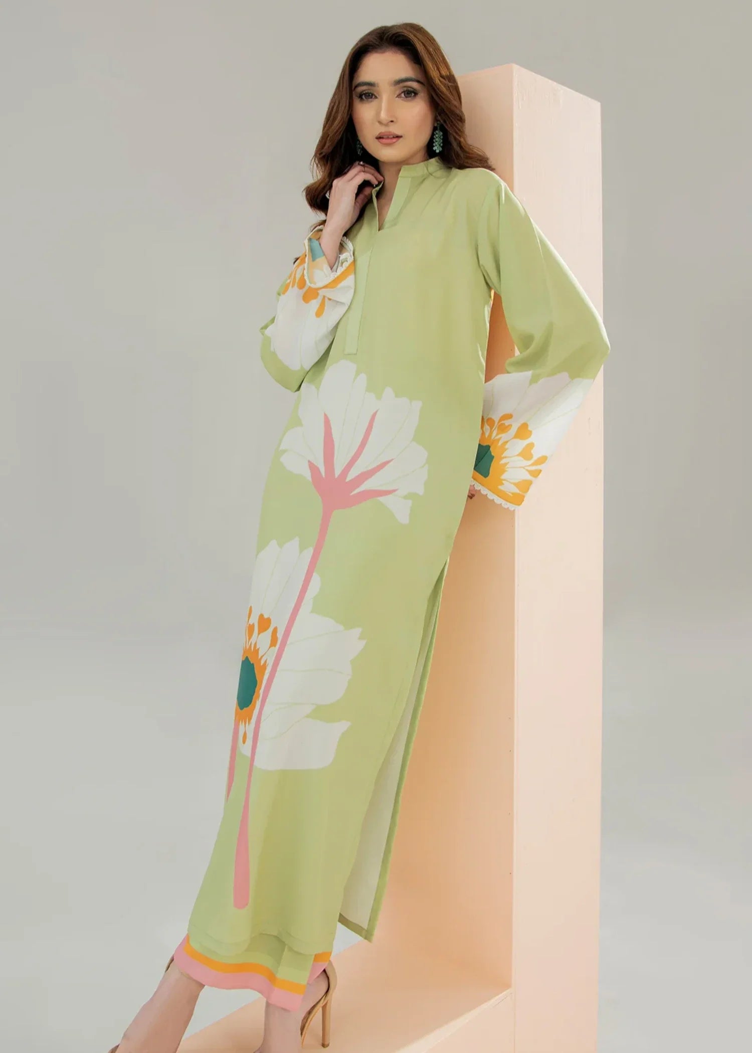 georgette Co ord Sets in Pistachio green