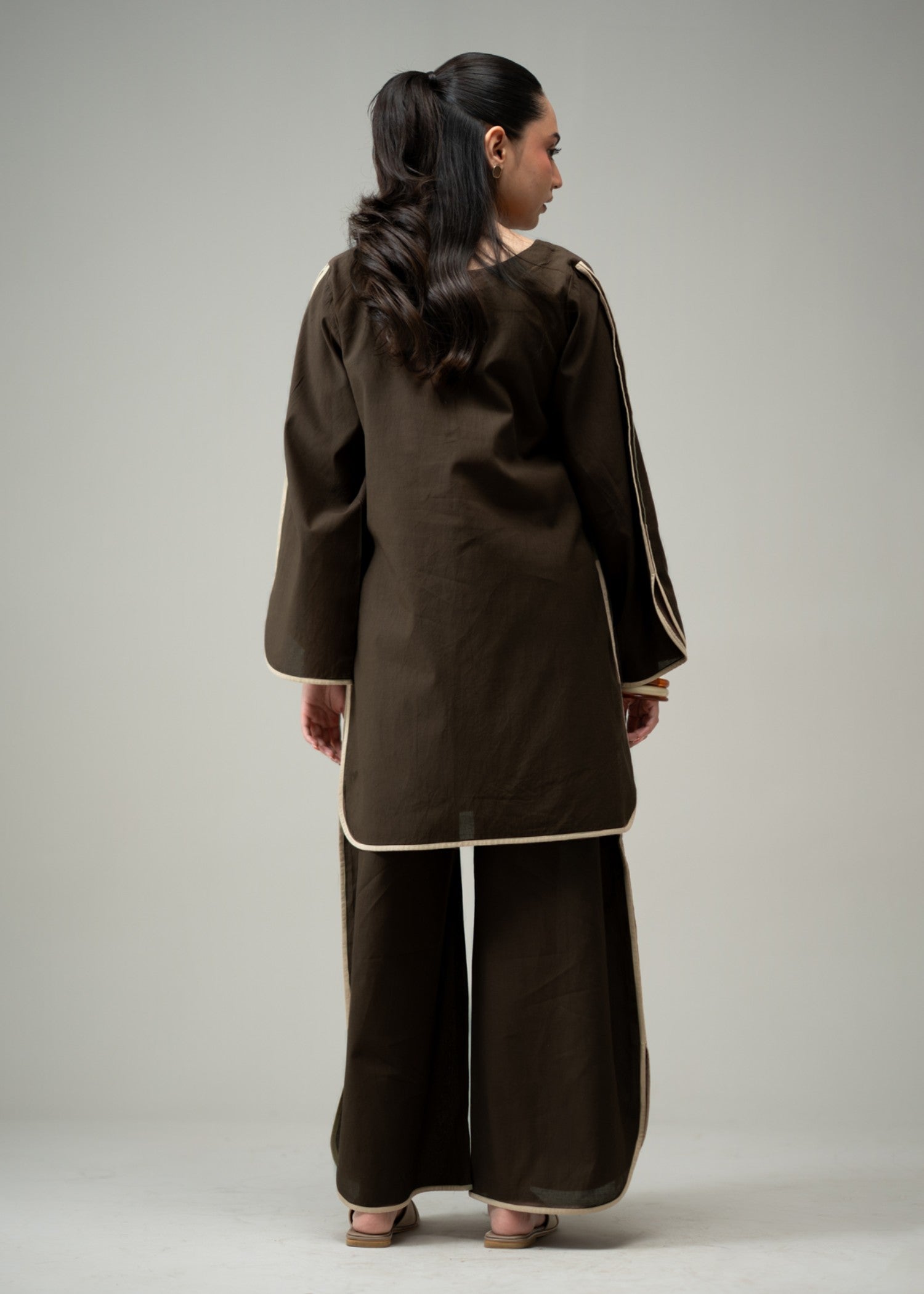 pure cotton Co Ord Sets in Dark brown