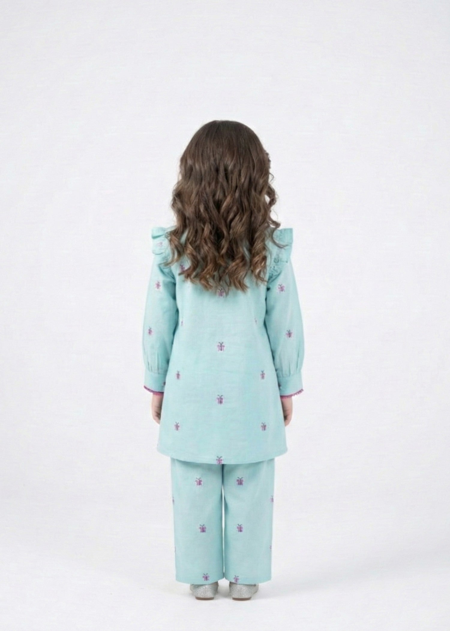 cotton Short Frock in Light blue