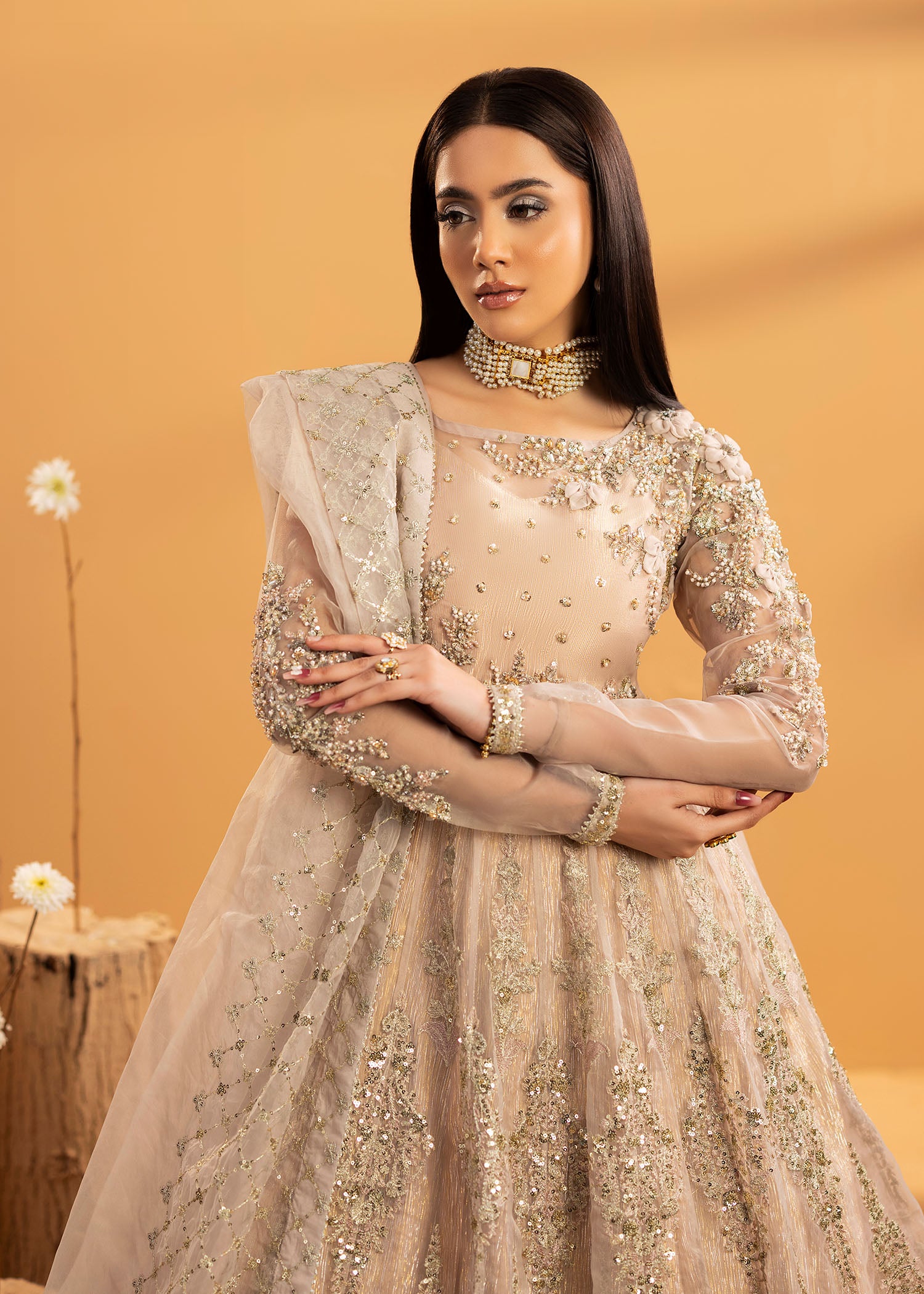 organza Maxi in Rose pink