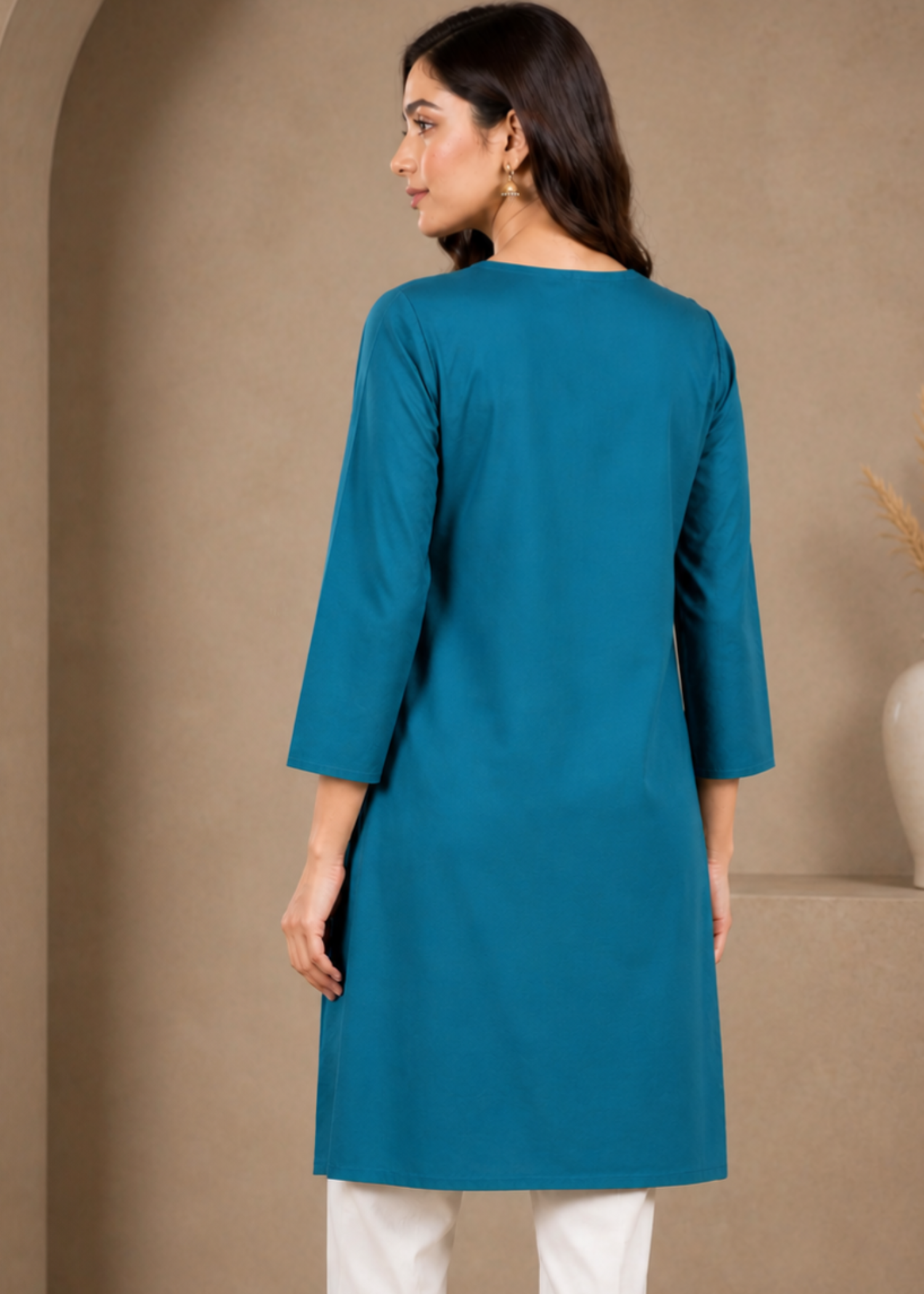 cotton Kurti in Bondi blue