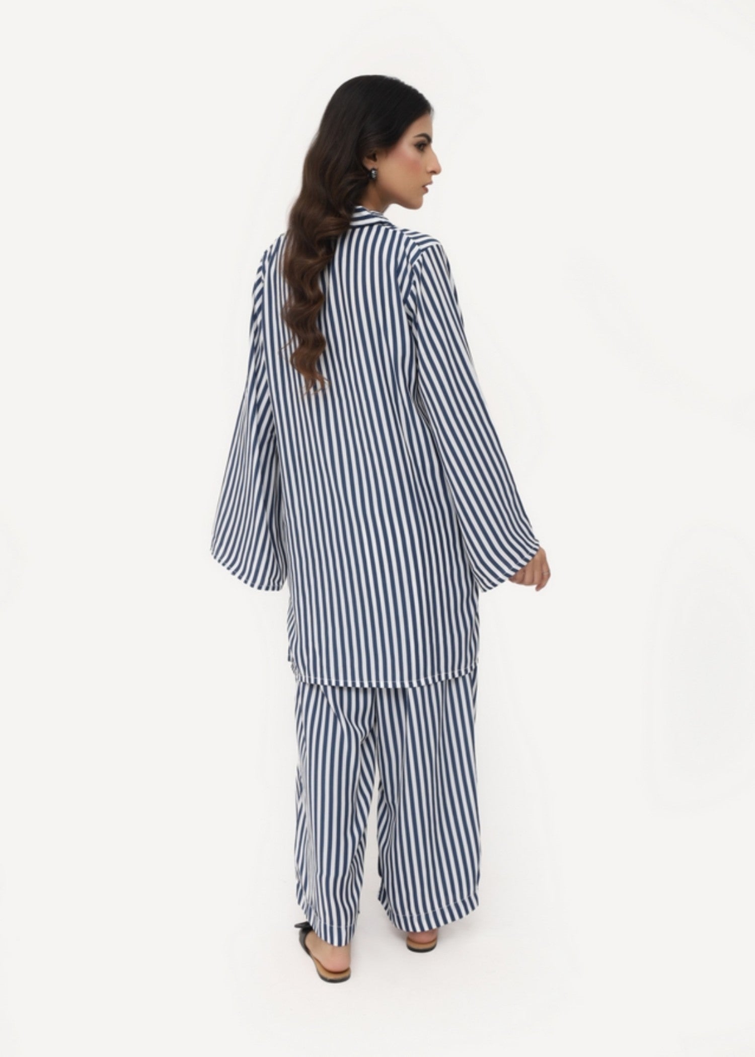 silk finish lawn Co Ord Sets in Navy blue