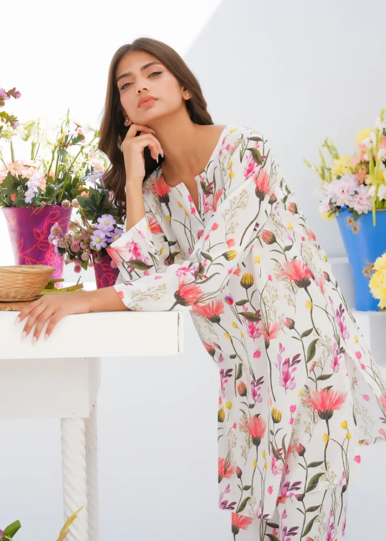 lawn Co Ord Sets in Ivory