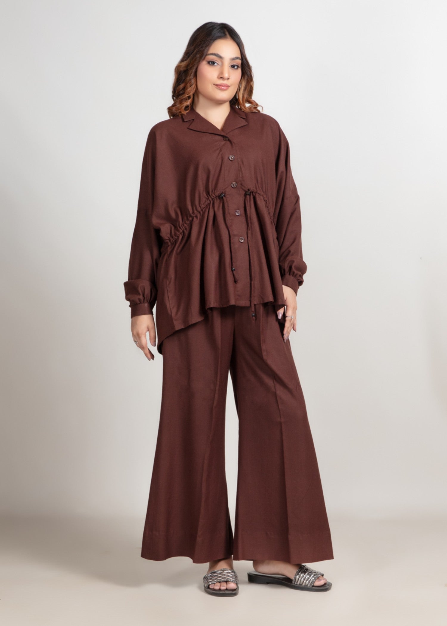 poplin Co Ord Sets in Chocolate brown