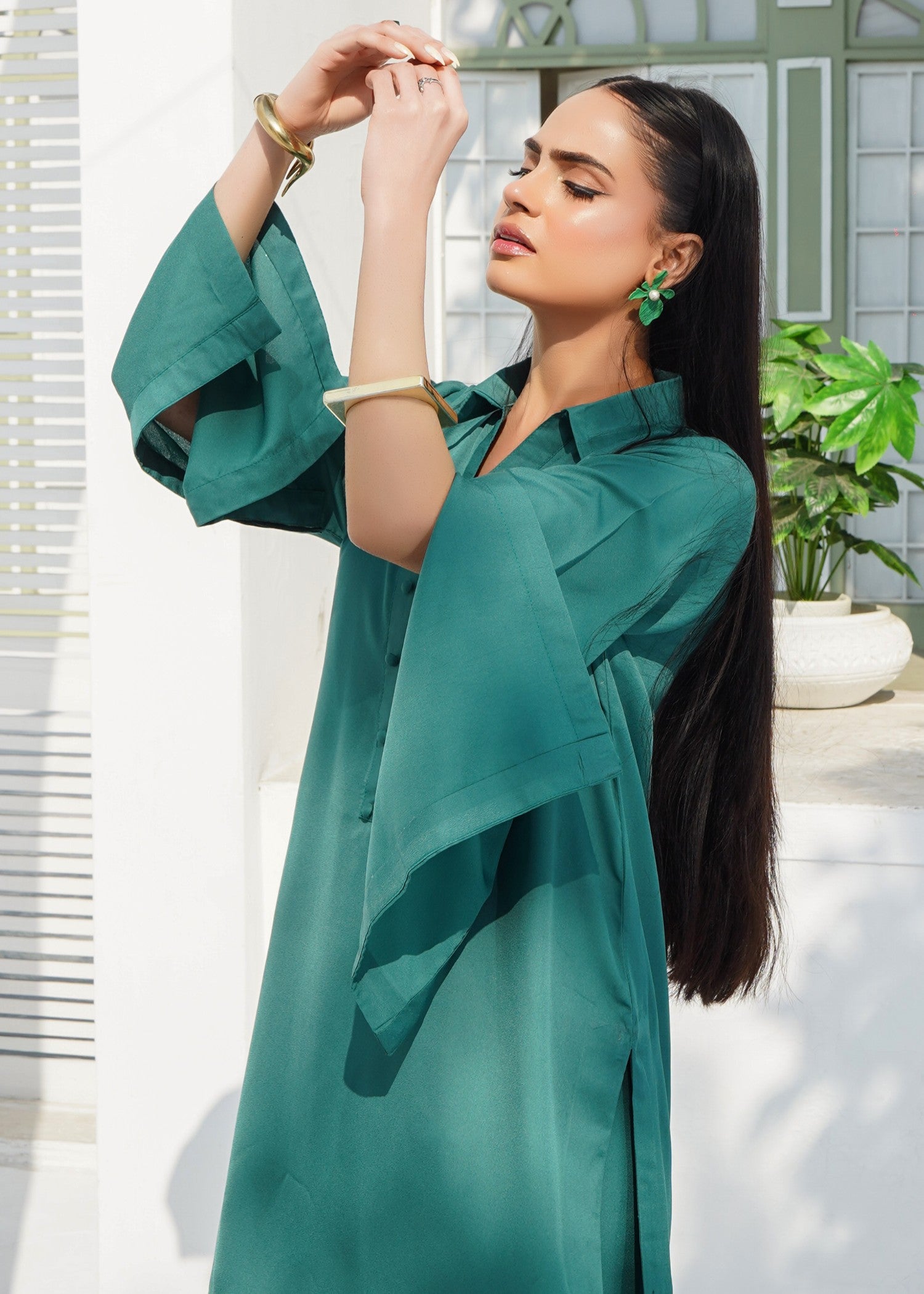 silk georgette Co Ord Sets in Teal
