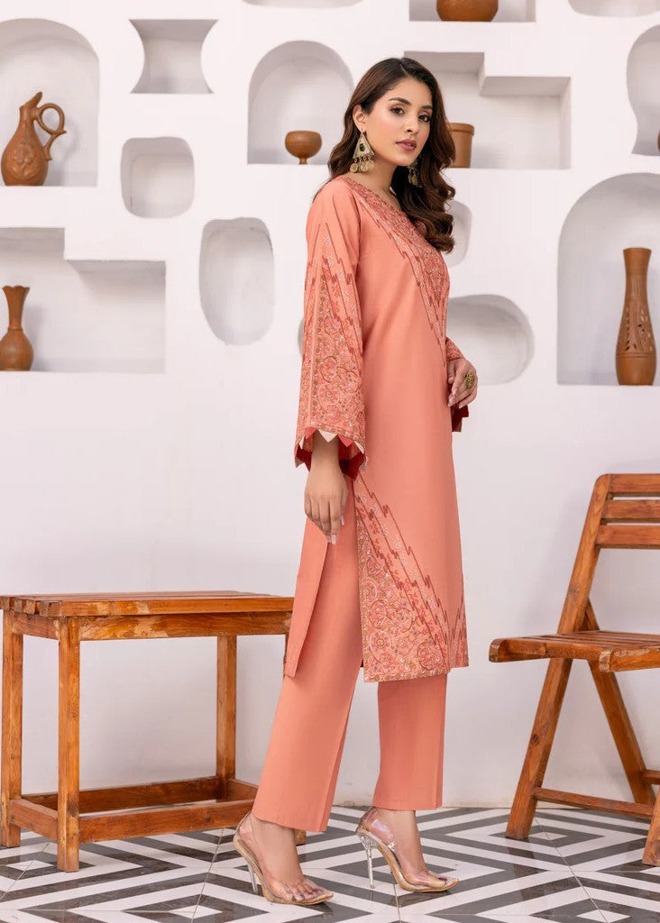 poplin Kurta Set in Peach pink