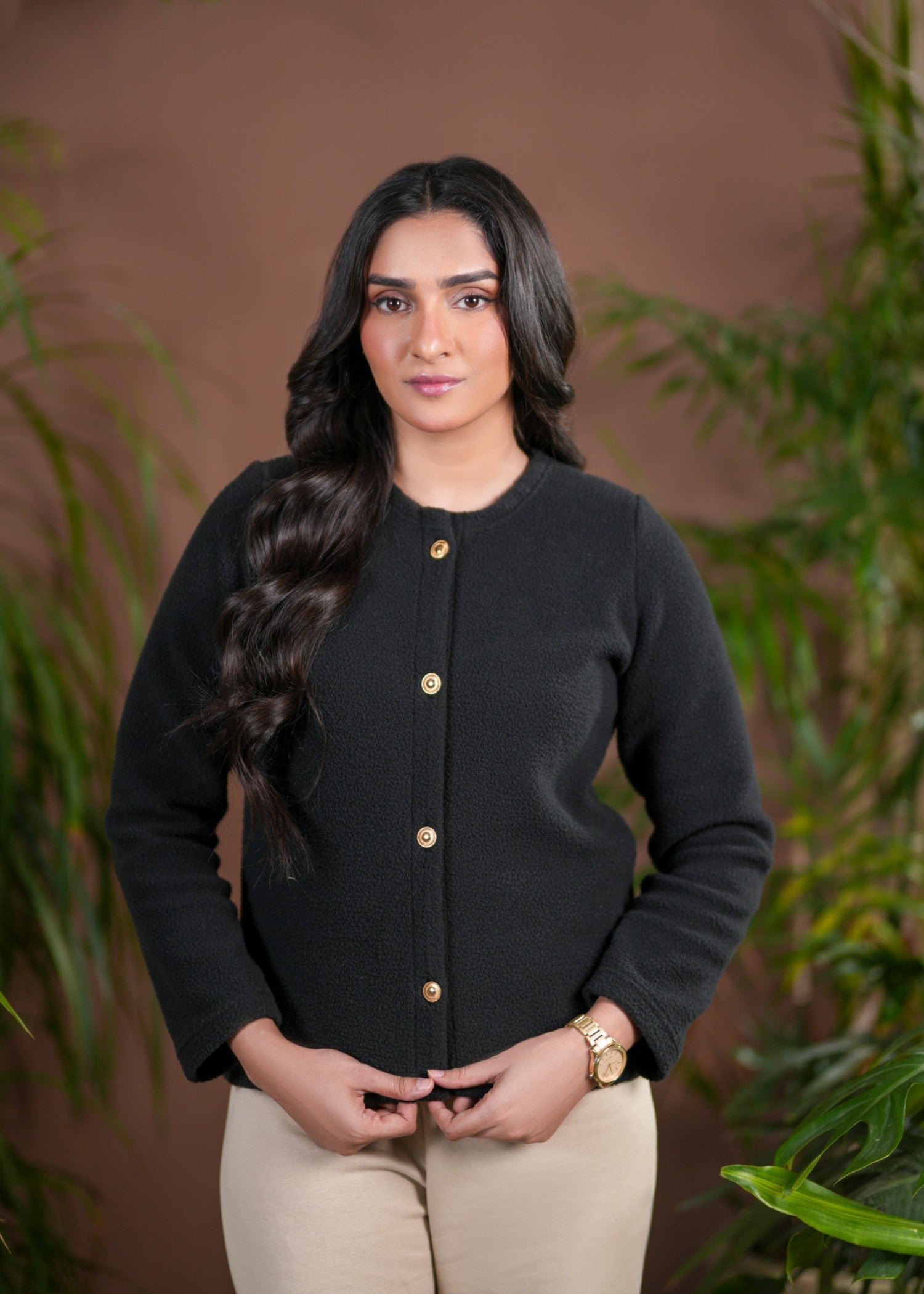 polyester Sweater in Black