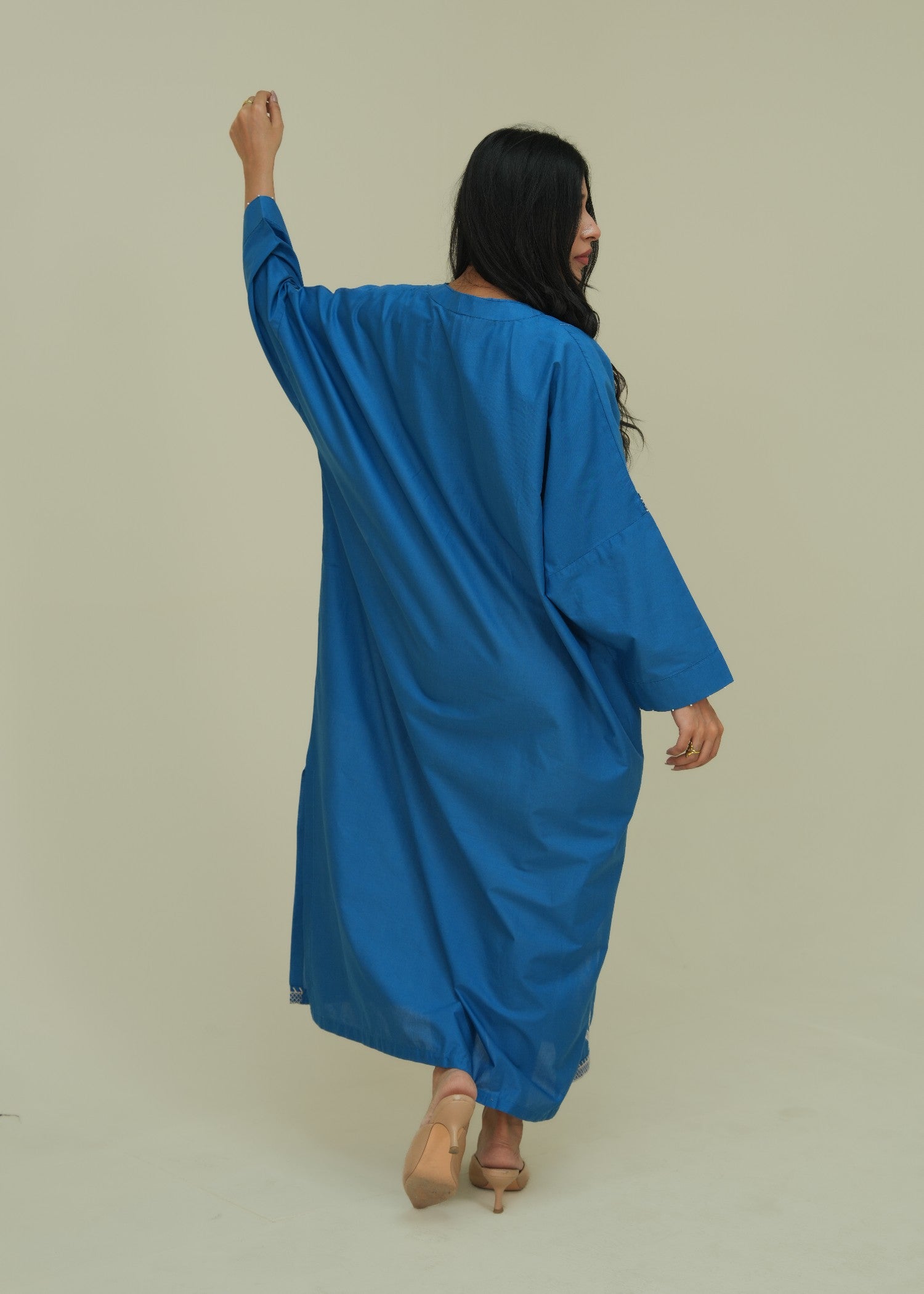 lawn Kaftan in Ocean blue