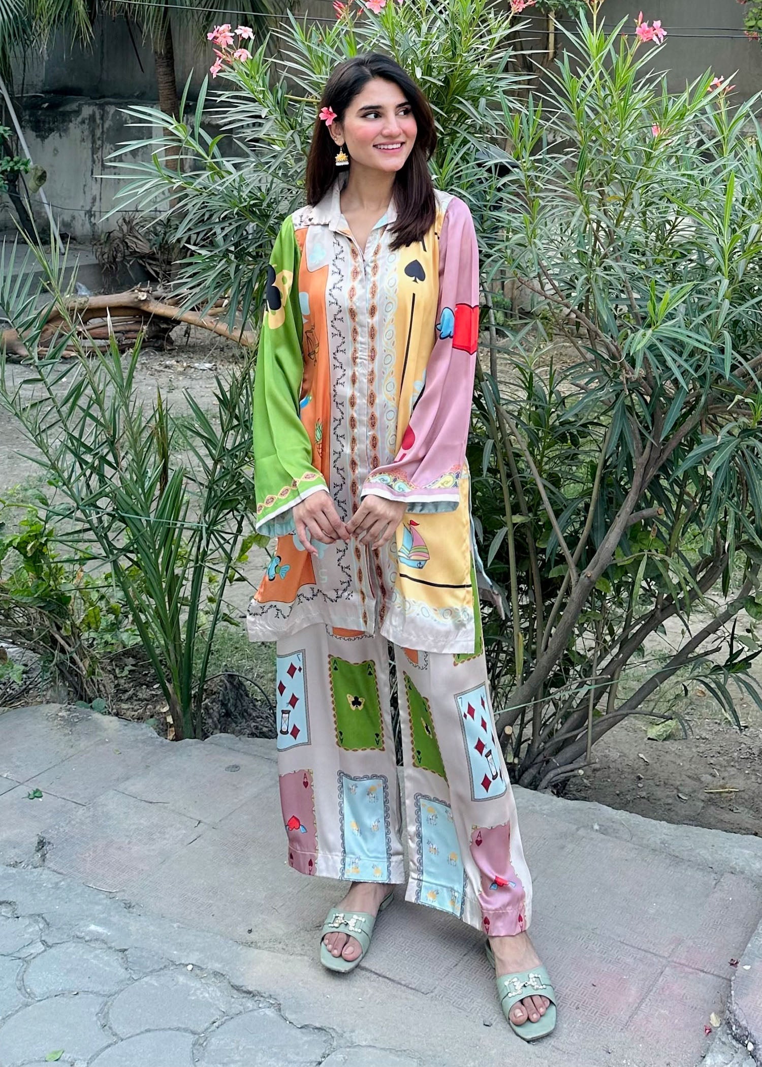 satin silk Co ord Sets in Multi