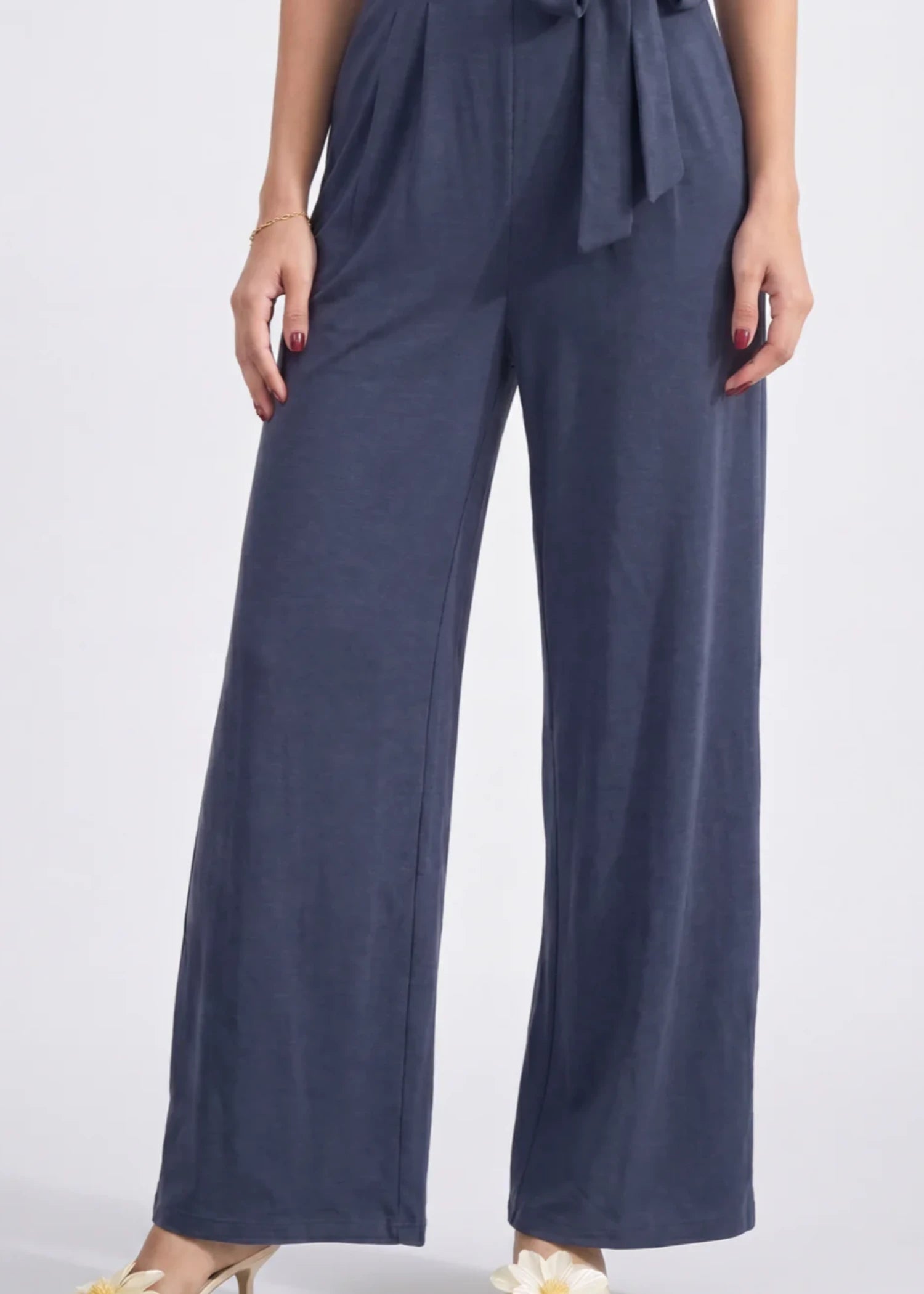 polyester Jumpsuit in Steel blue