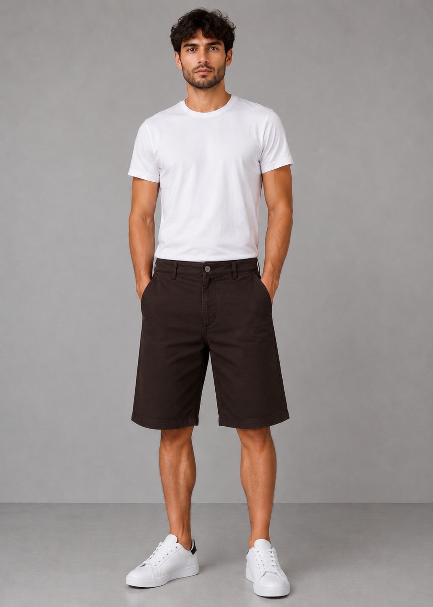 denim Shorts in Dark brown