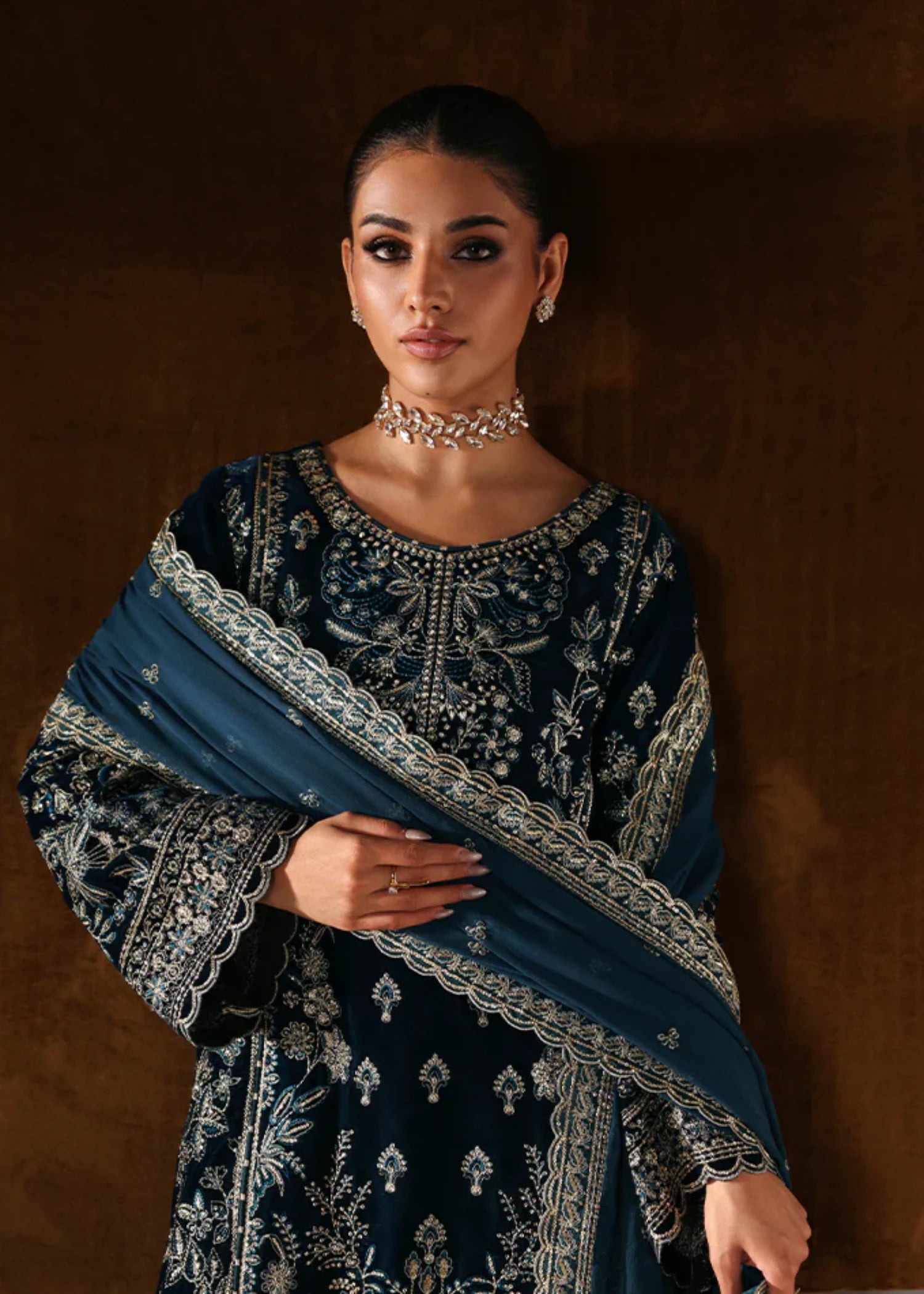 velvet Sharara in Teal