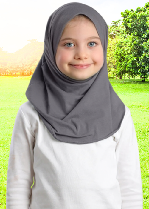 single jersey knit Hijab in Grey