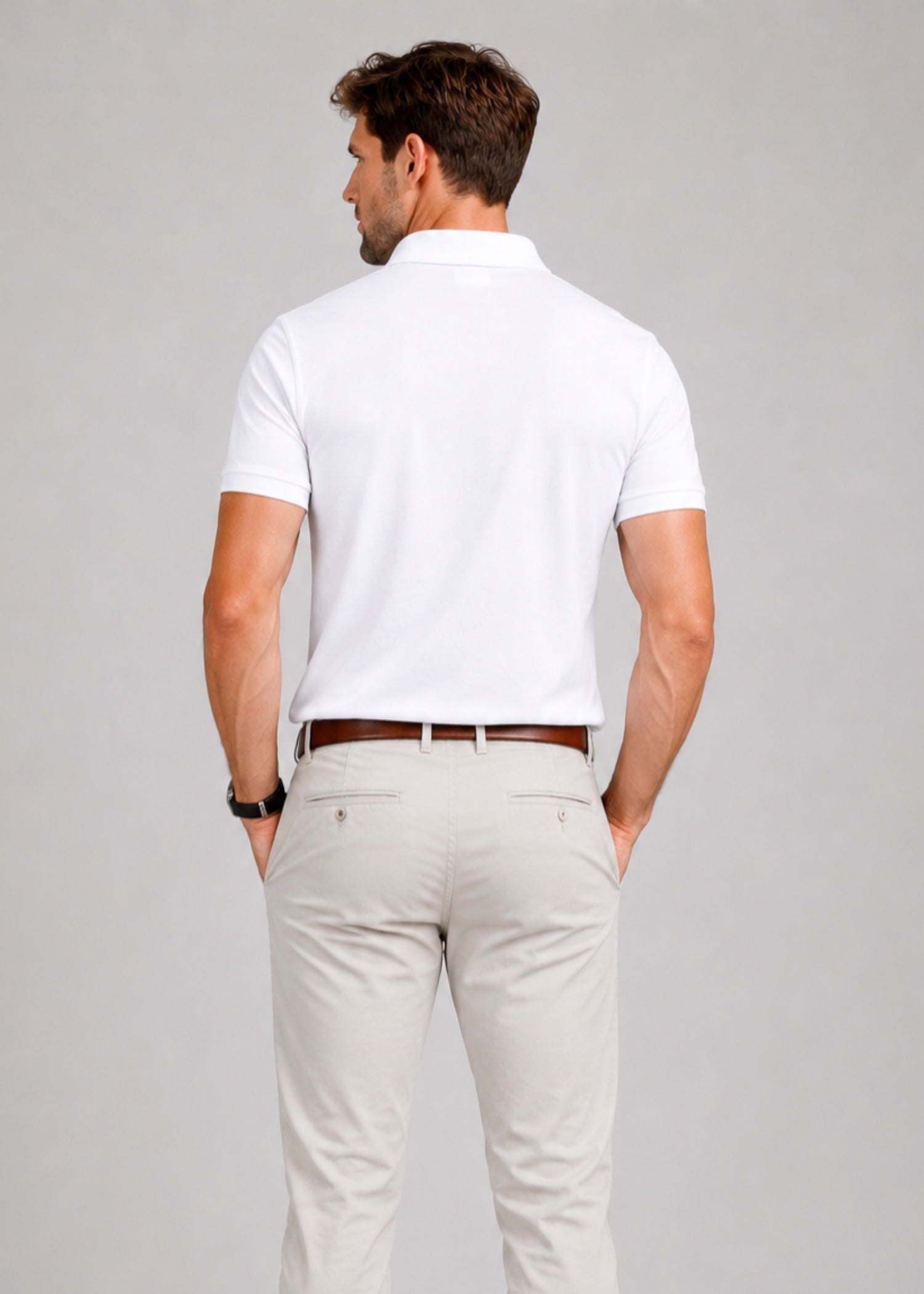 cotton Polo Shirt in White