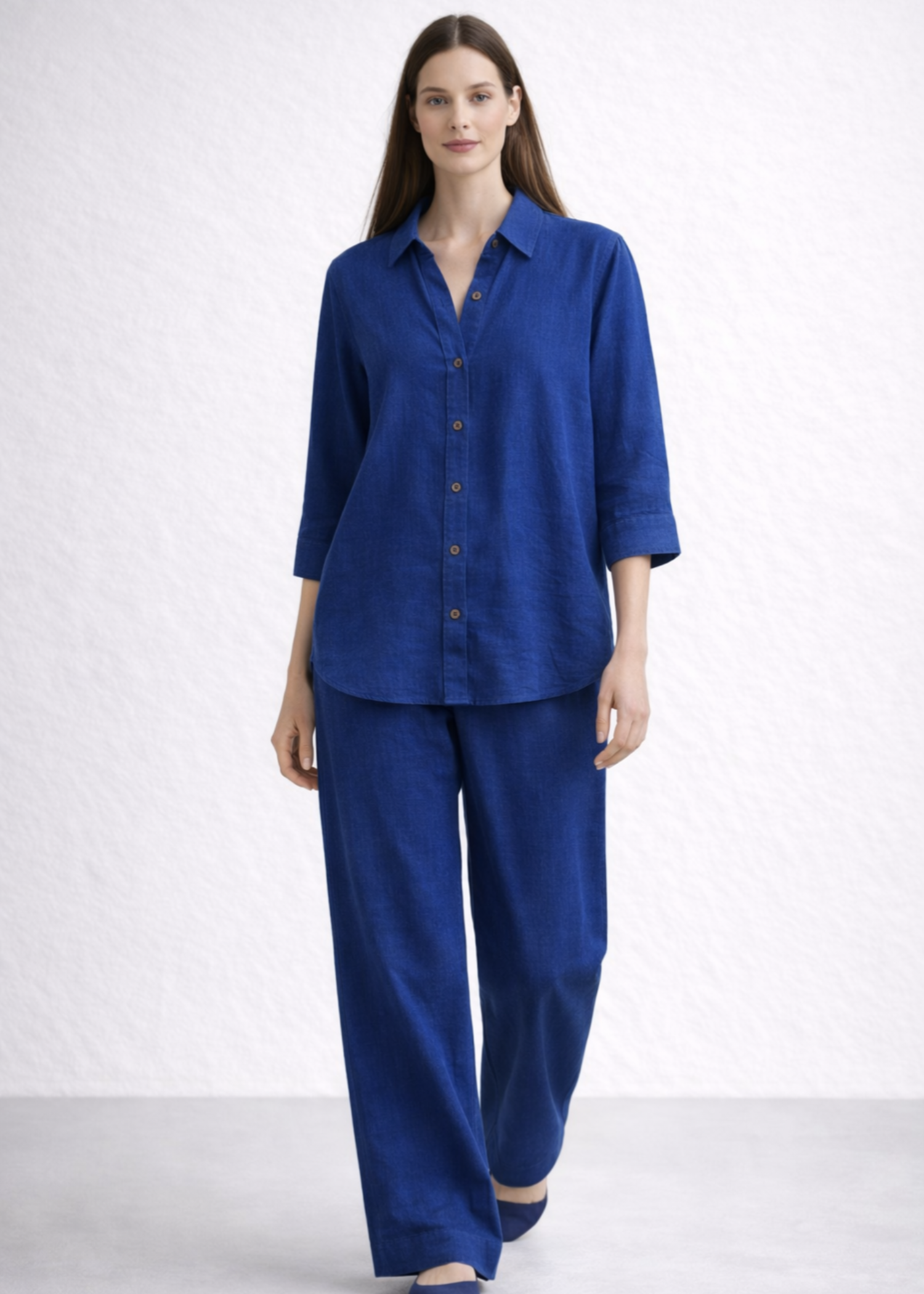 seersucker Trousers in Dark blue