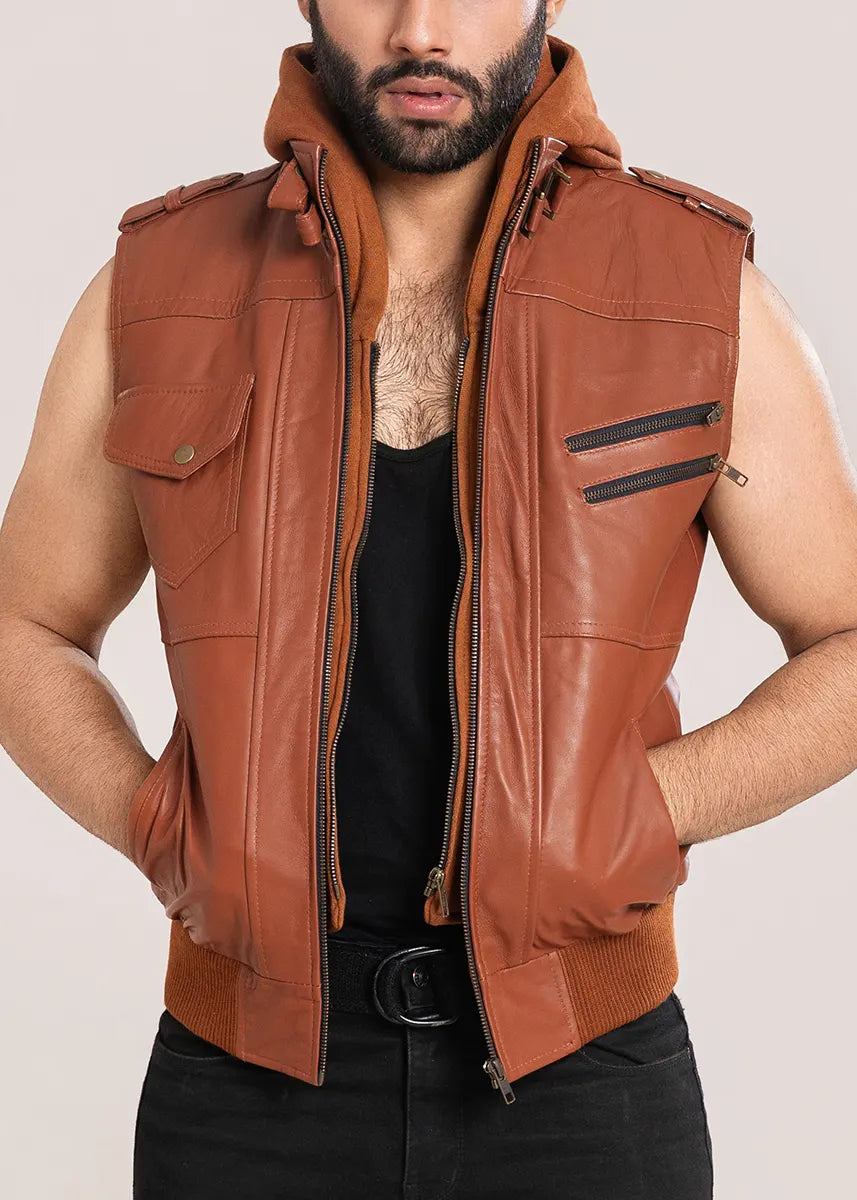 leather Jacket in Brown