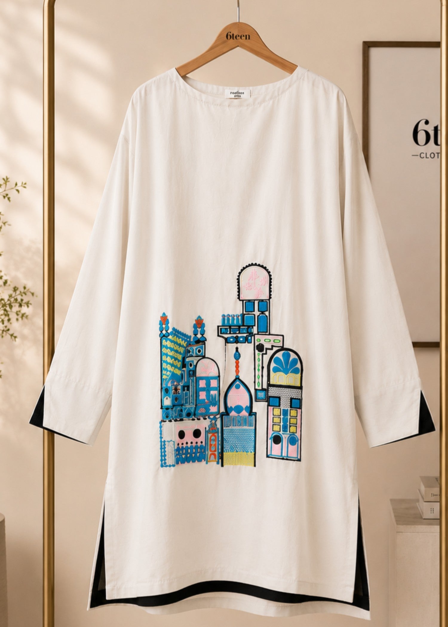 dhanak Tunic in Ivory
