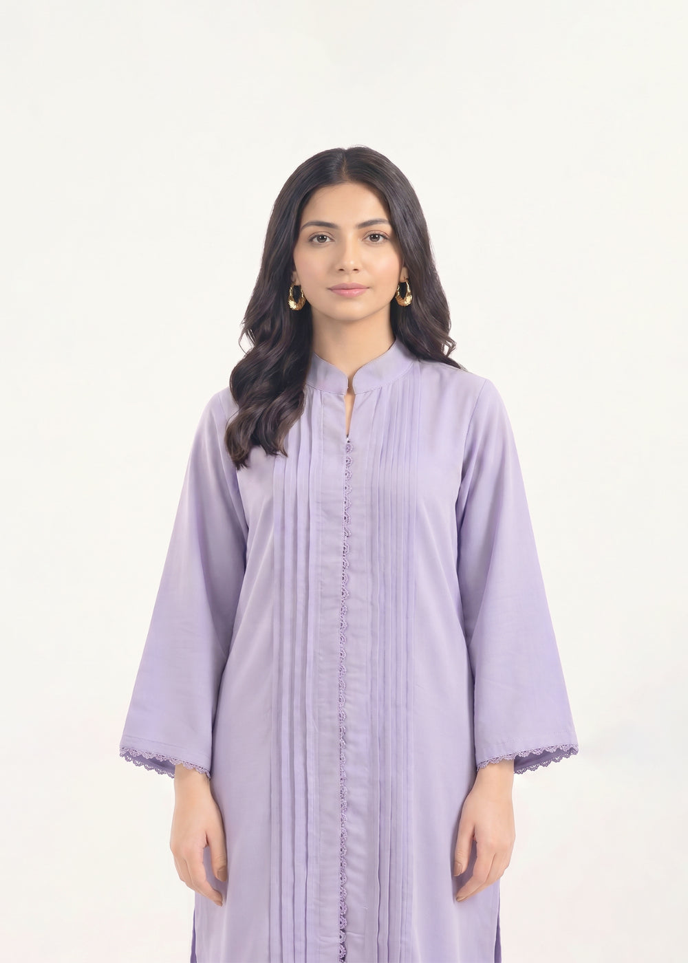 cambric Kurta Set in Lavender