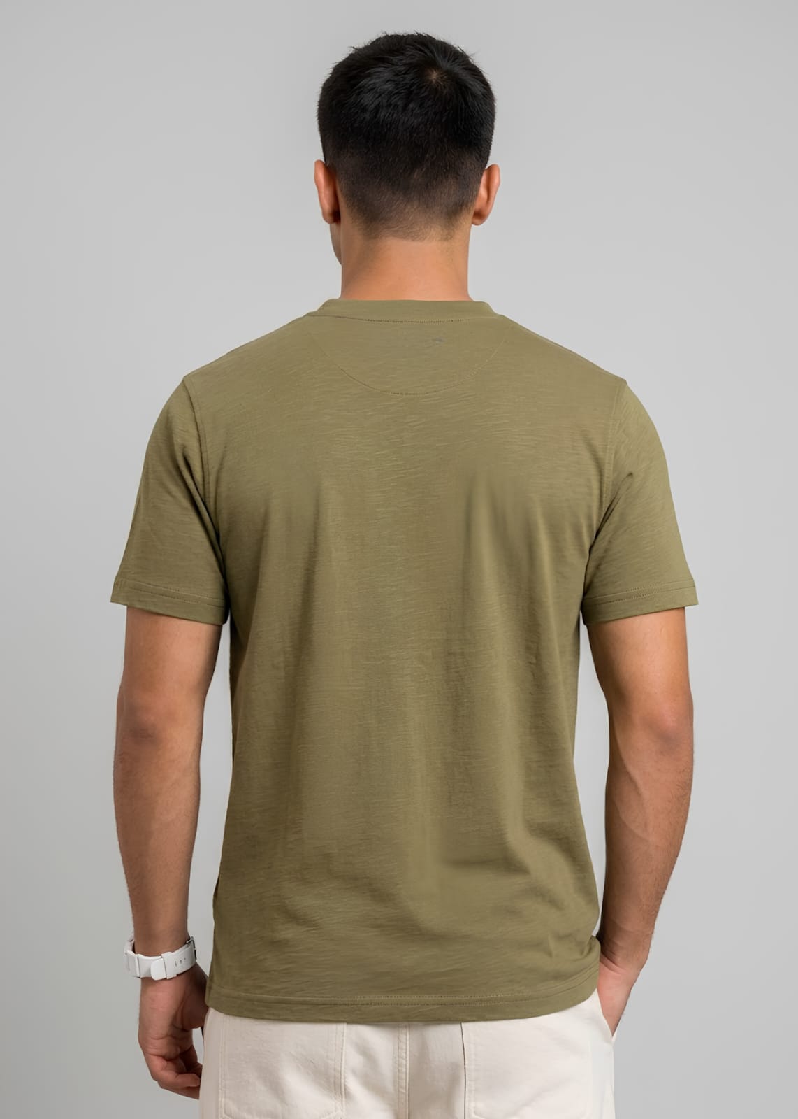 jersey knit T Shirt in Olive green