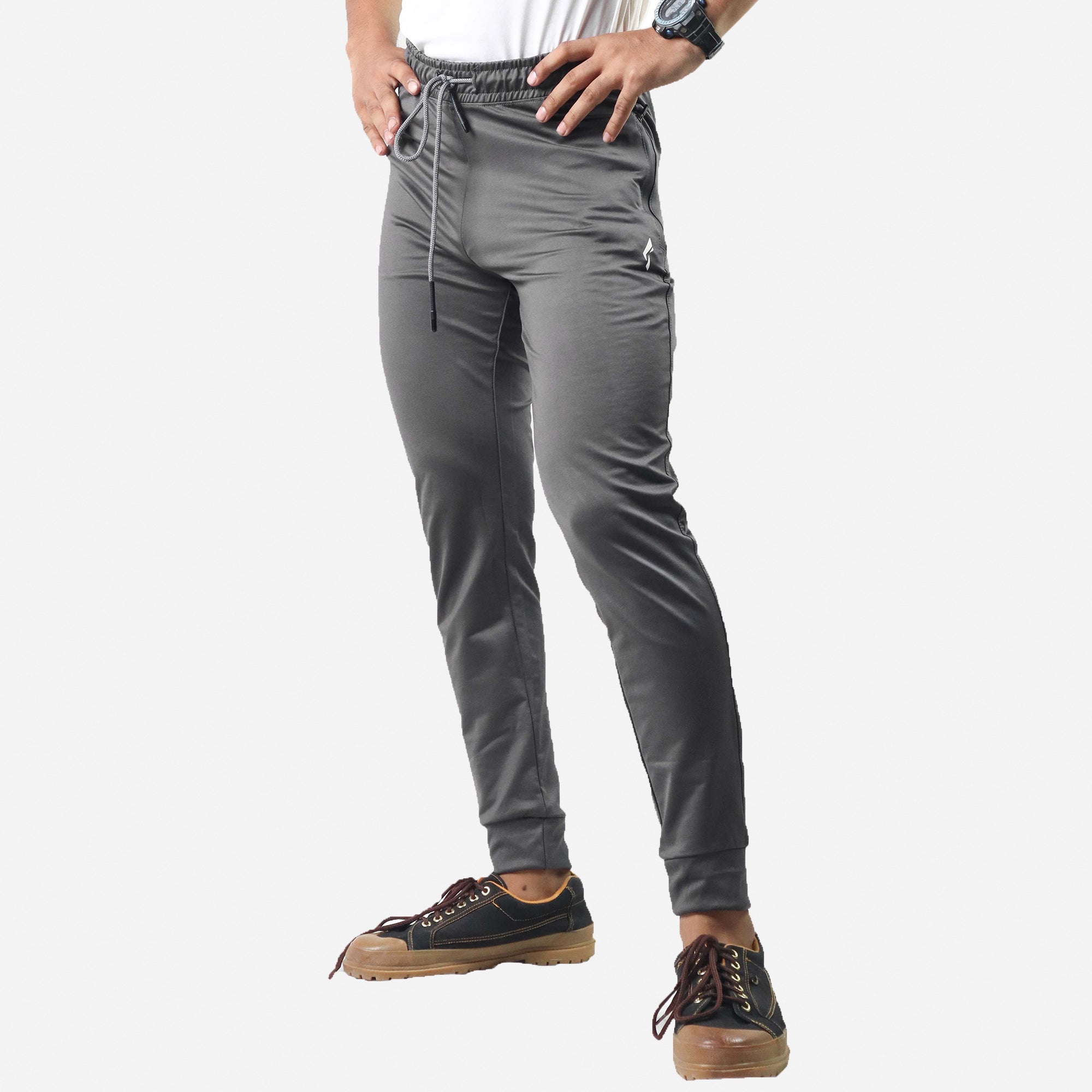 polyester Trousers in Dark grey