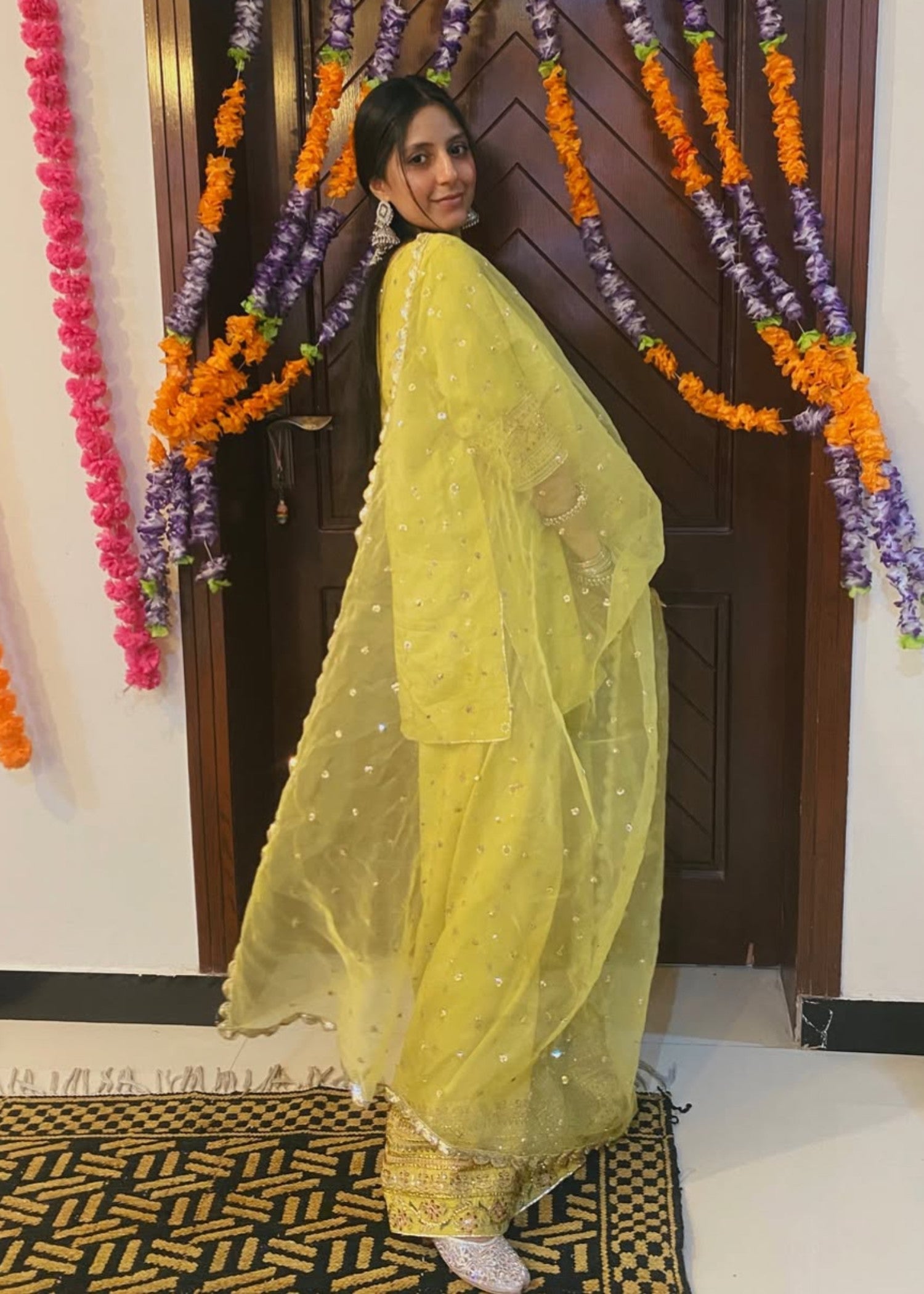 silk Kurta Set in Yellow