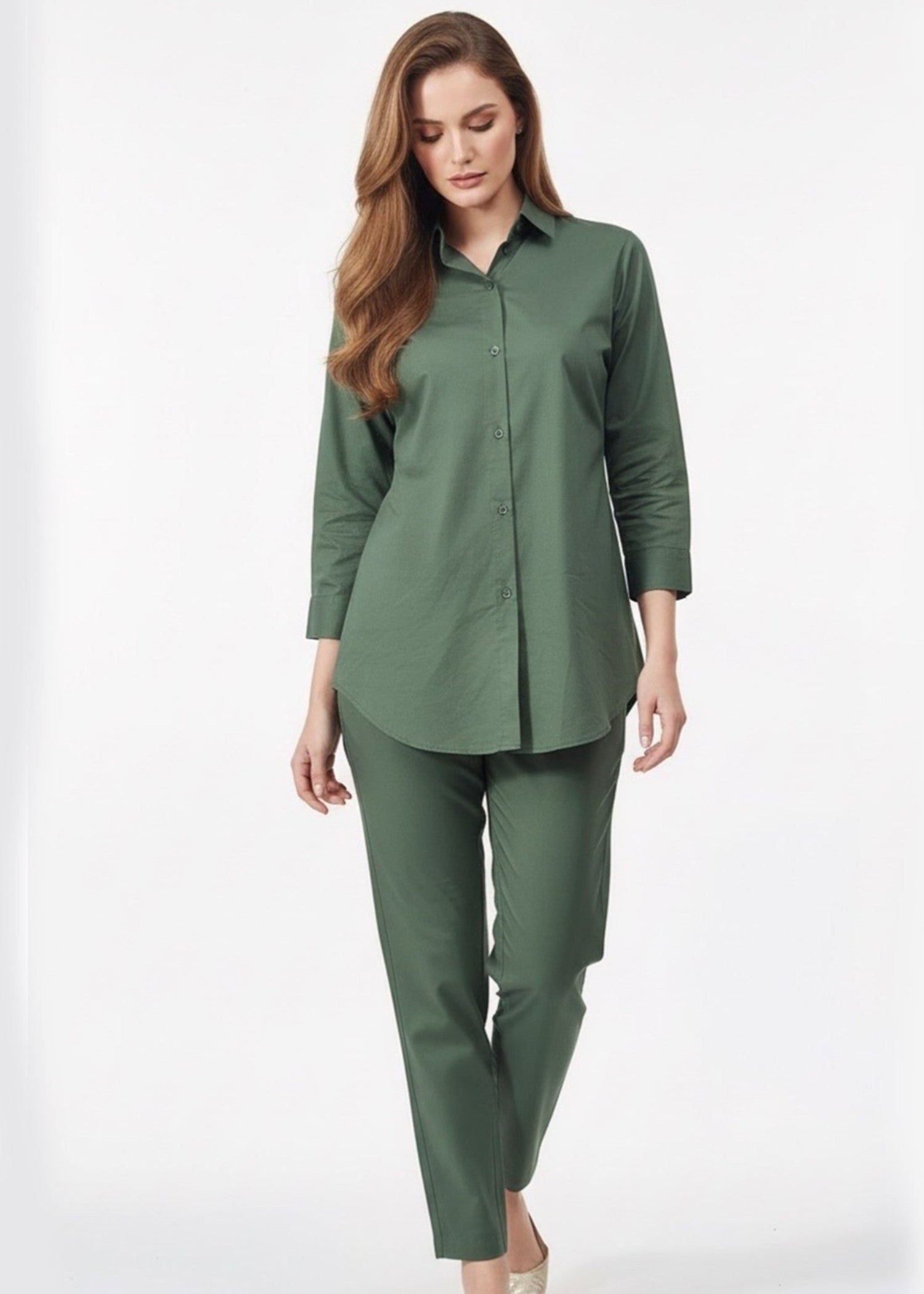 cambric cotton Co ord Sets in Green