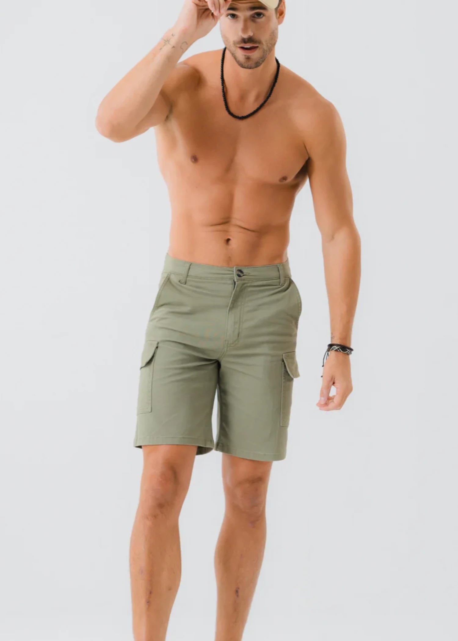 denim Shorts in Sage green