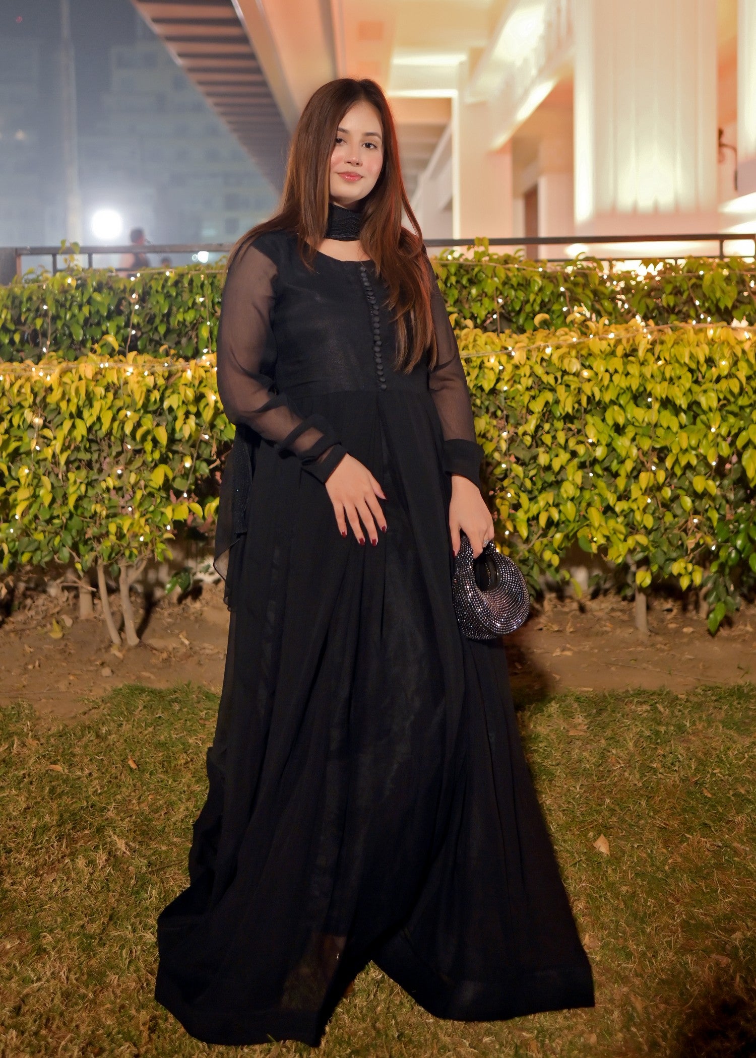chiffon Maxi in Jet black