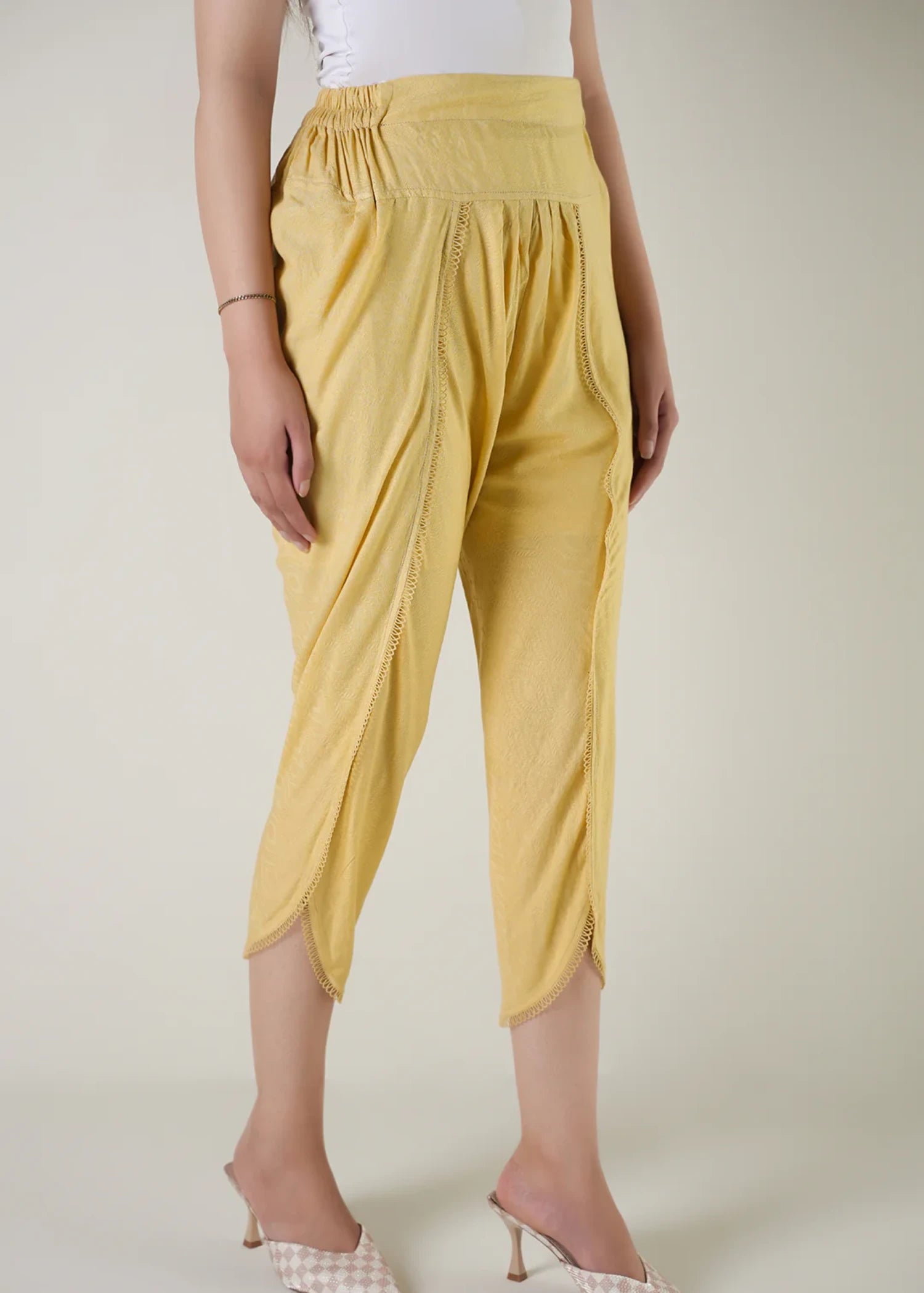 jacquard Shalwar in Yellow