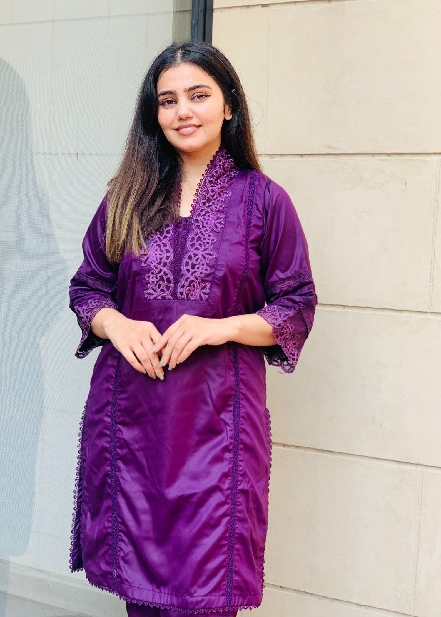 silk Co Ord Sets in Purple